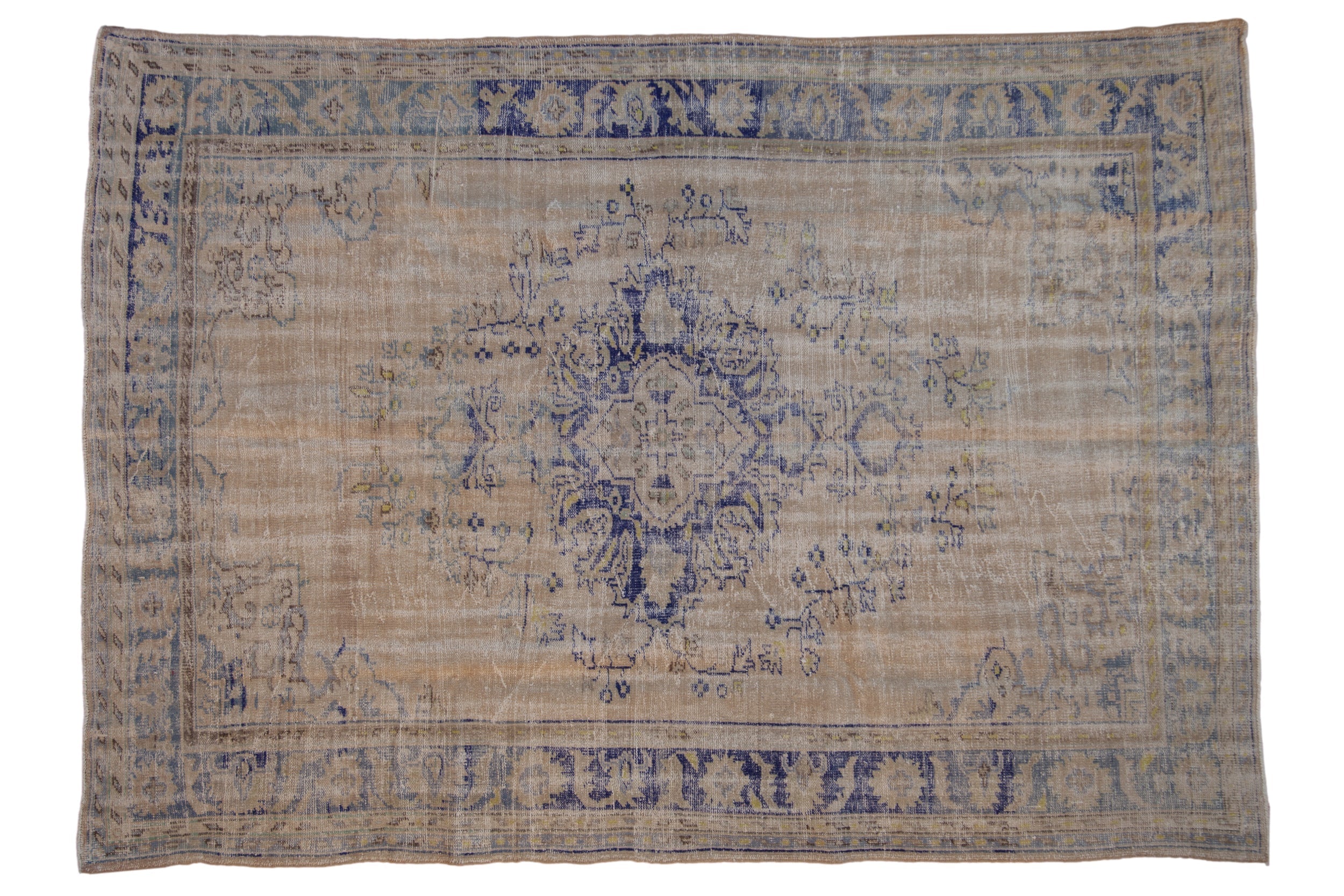 6.5x9.5 Vintage Distressed Oushak Carpet