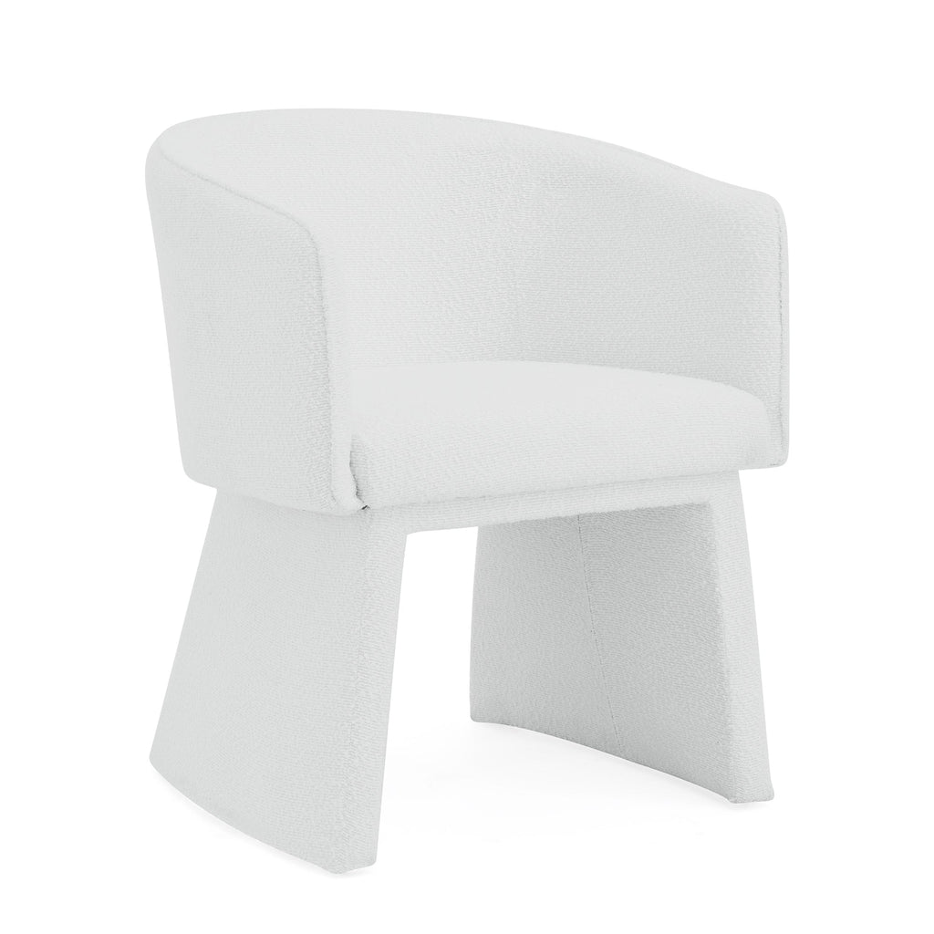 Modern style simple and elegant chair, white leisure chair, suitable for dining/bedroom/living room/reception desk (assembly required)-White