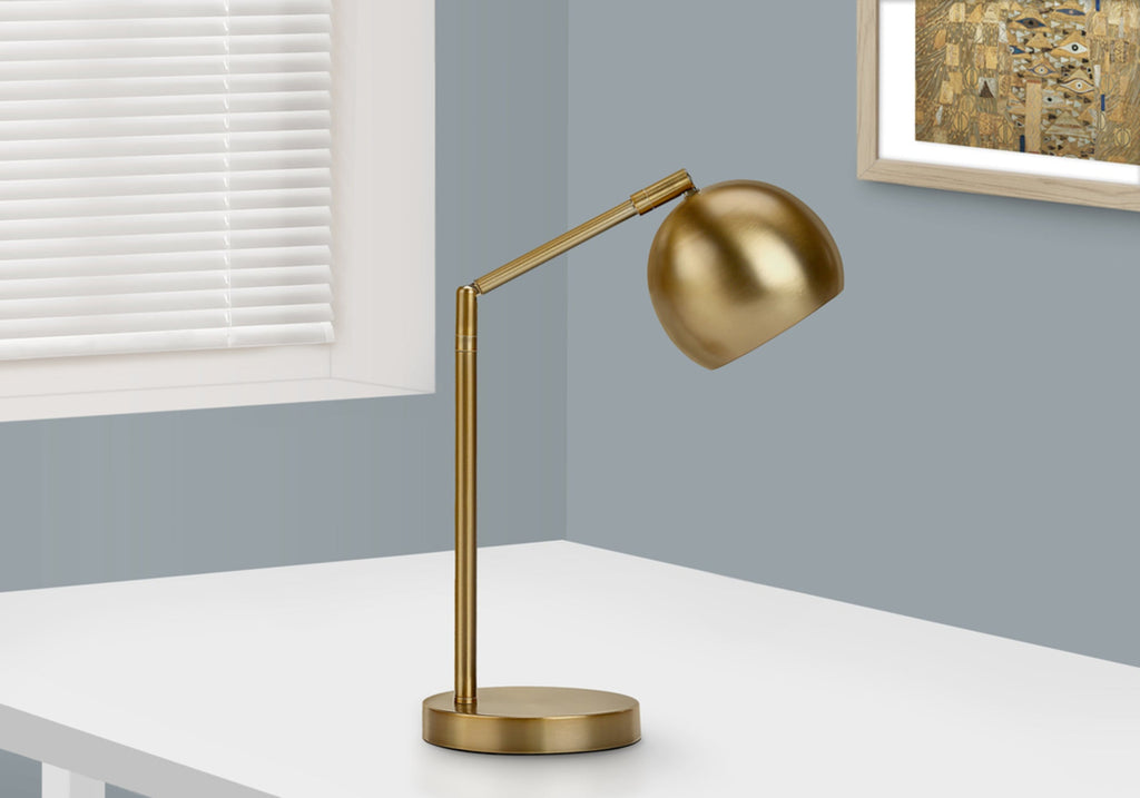 Lighting, 19'h, Table Lamp, Gold Metal, Gold Shade, Contemporary