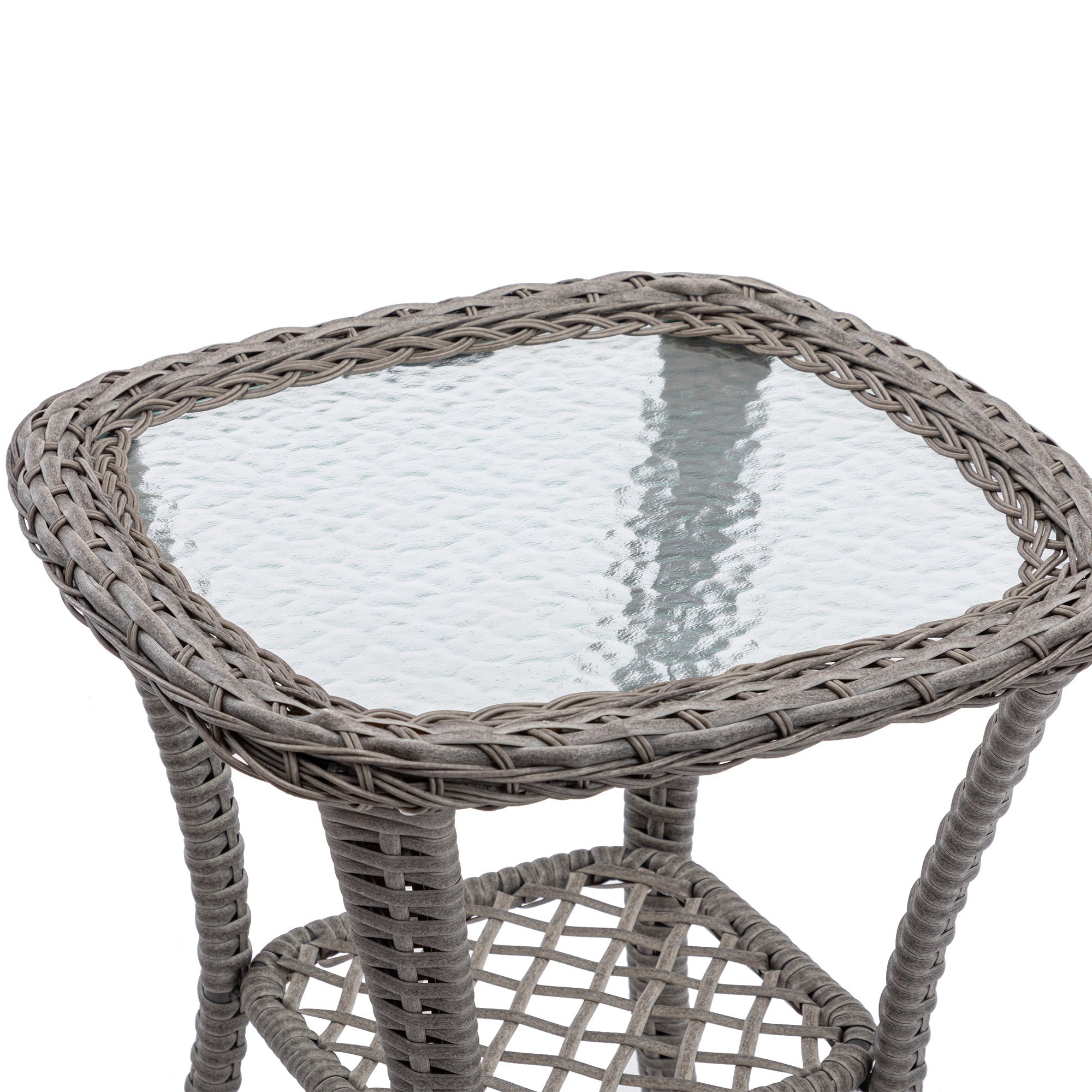 3 Pieces Outdoor Swivel Rocker Patio Chairs, 360 Degree Rocking Patio Conversation Set with Thickened Cushions and Glass Coffee Table for Backyard, Navy blue