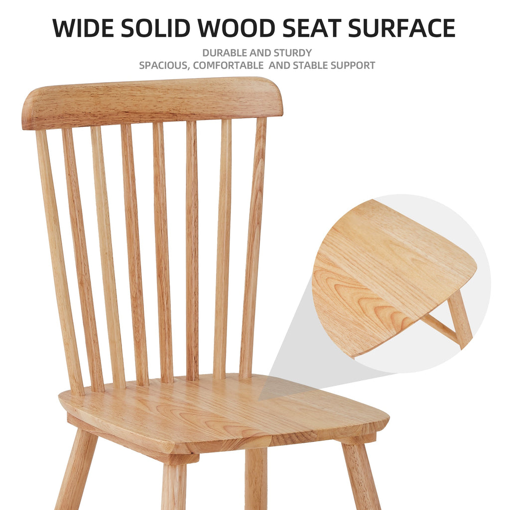 4pieces of dining chair, natural, rubber wood material, dining chair, solid wood chair, solid wood dining table chair, living room chair, simple and natural