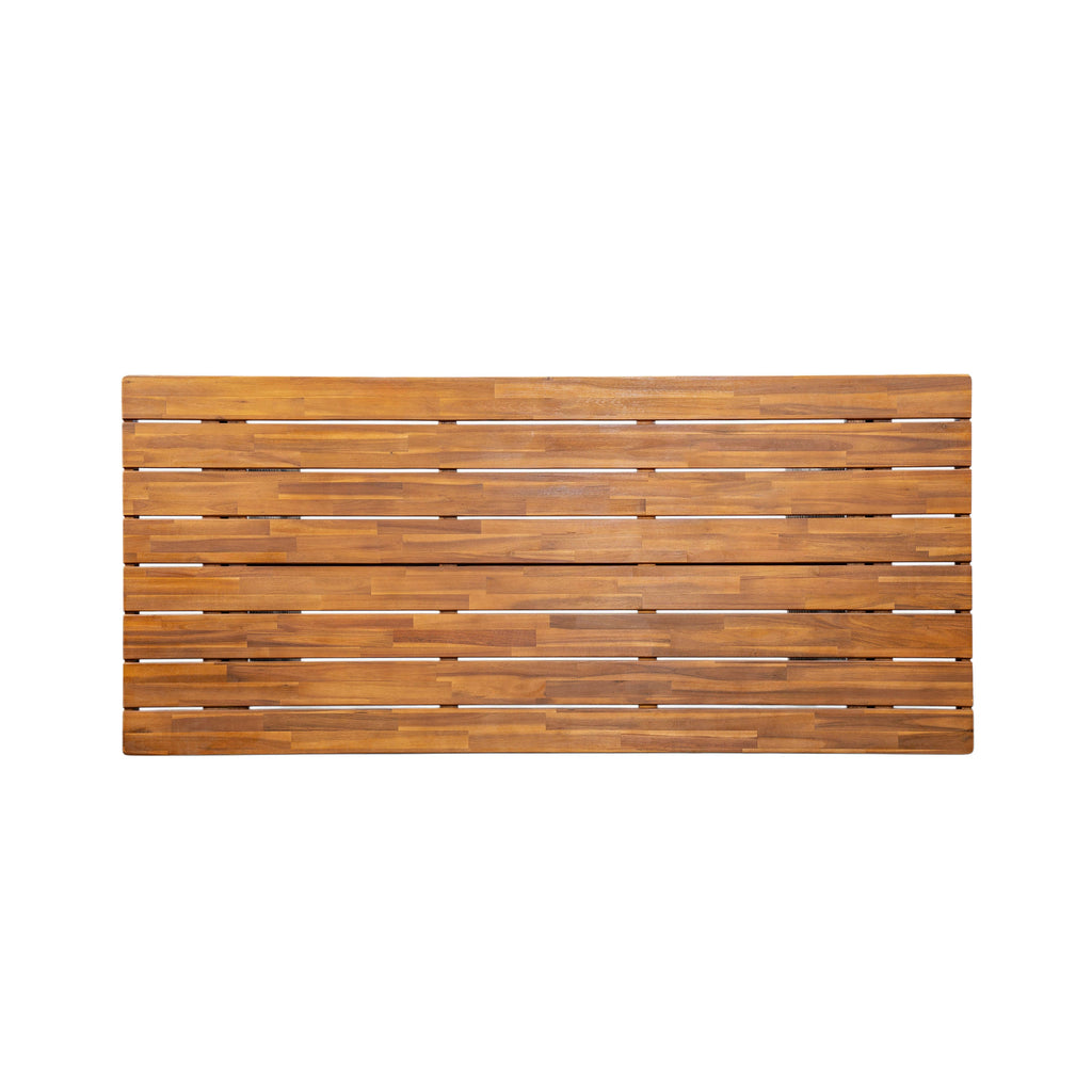 Outdoor Acacia Wood Dining Table,Teak Finish+ Grey Wicker