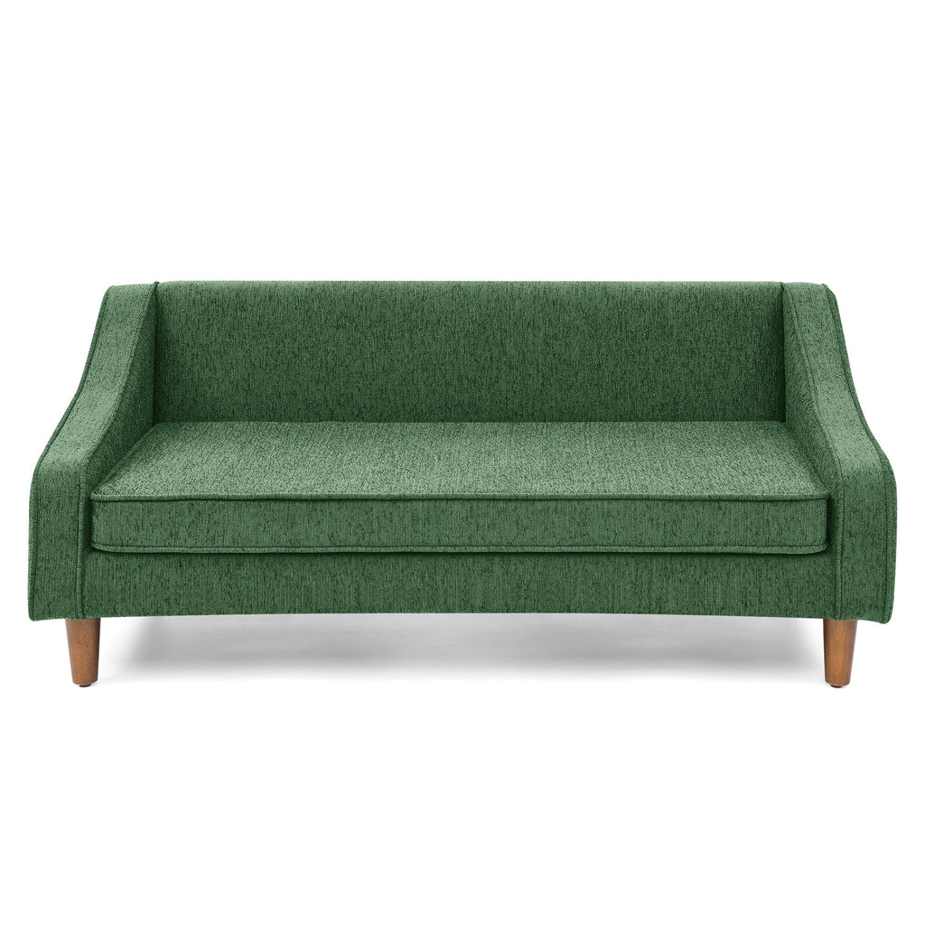 Durable Elevated Dog Sofa Bed,Pet sofa with modern irregular armrest design,Comfortable soft dog sofa-Green