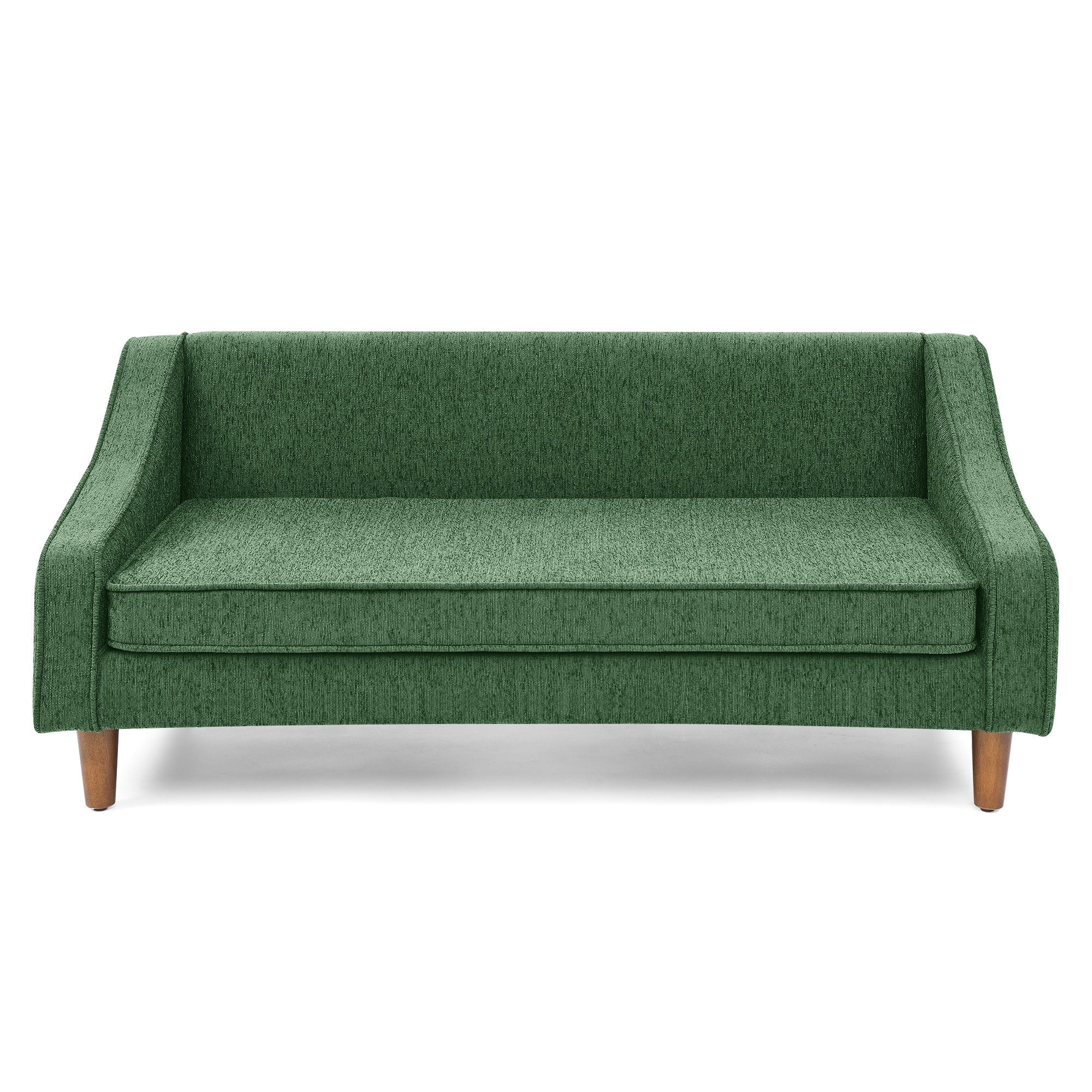 Durable Elevated Dog Sofa Bed,Pet sofa with modern irregular armrest design,Comfortable soft dog sofa-Green