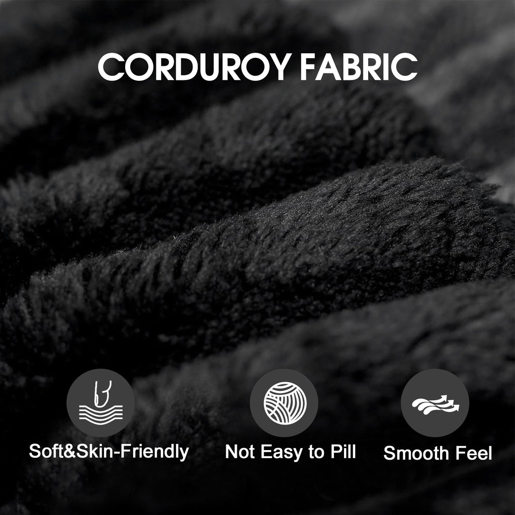 157.6'Cloud Sofa,Corduroy Fabric,Deep Seat Couches,Double-layer design,Removable  Cushion,No Assembly,DIY Combination for Living room, Bedroom,Conference room ,Apartment,Black