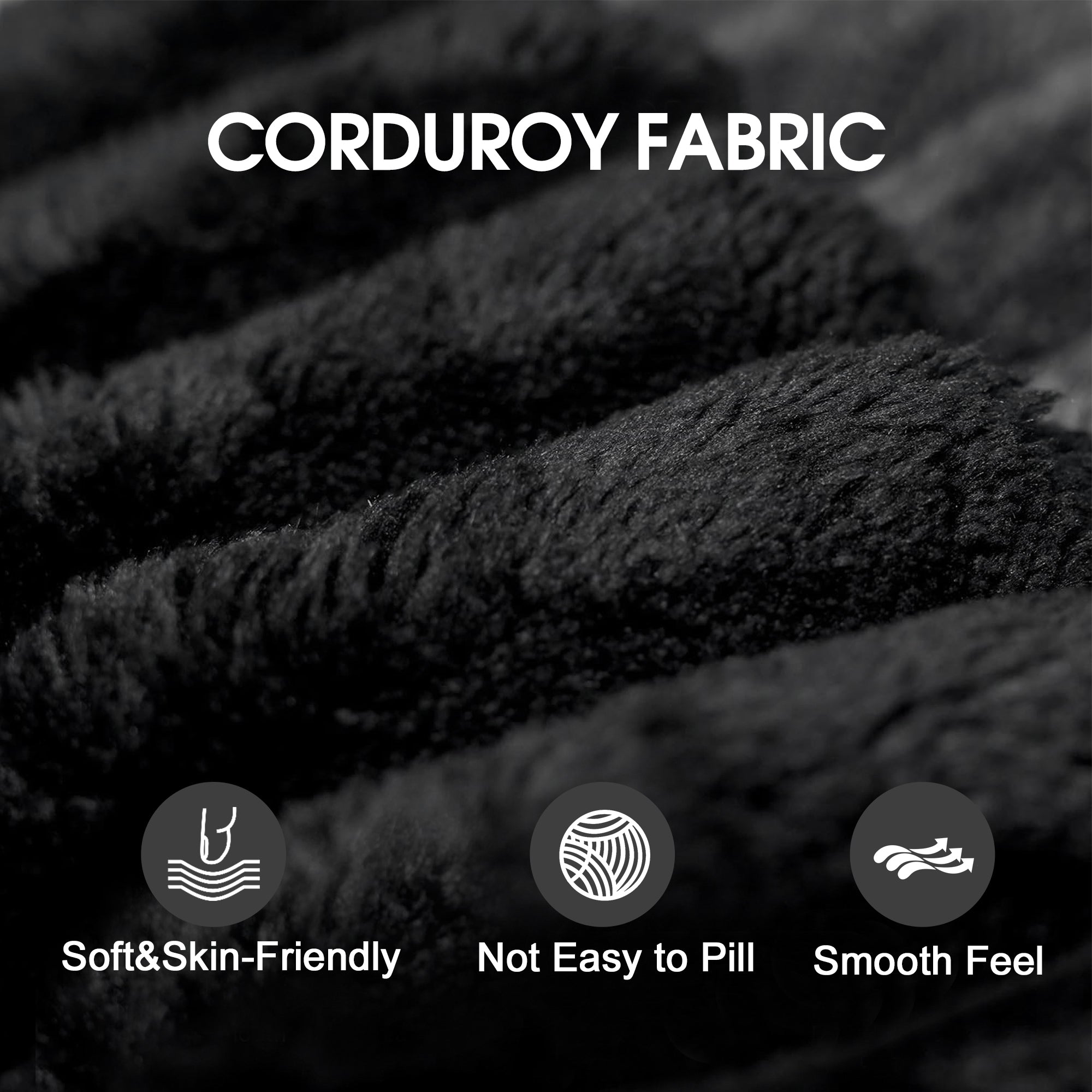 157.6'Cloud Sofa,Corduroy Fabric,Deep Seat Couches,Double-layer design,Removable  Cushion,No Assembly,DIY Combination for Living room, Bedroom,Conference room ,Apartment,Black