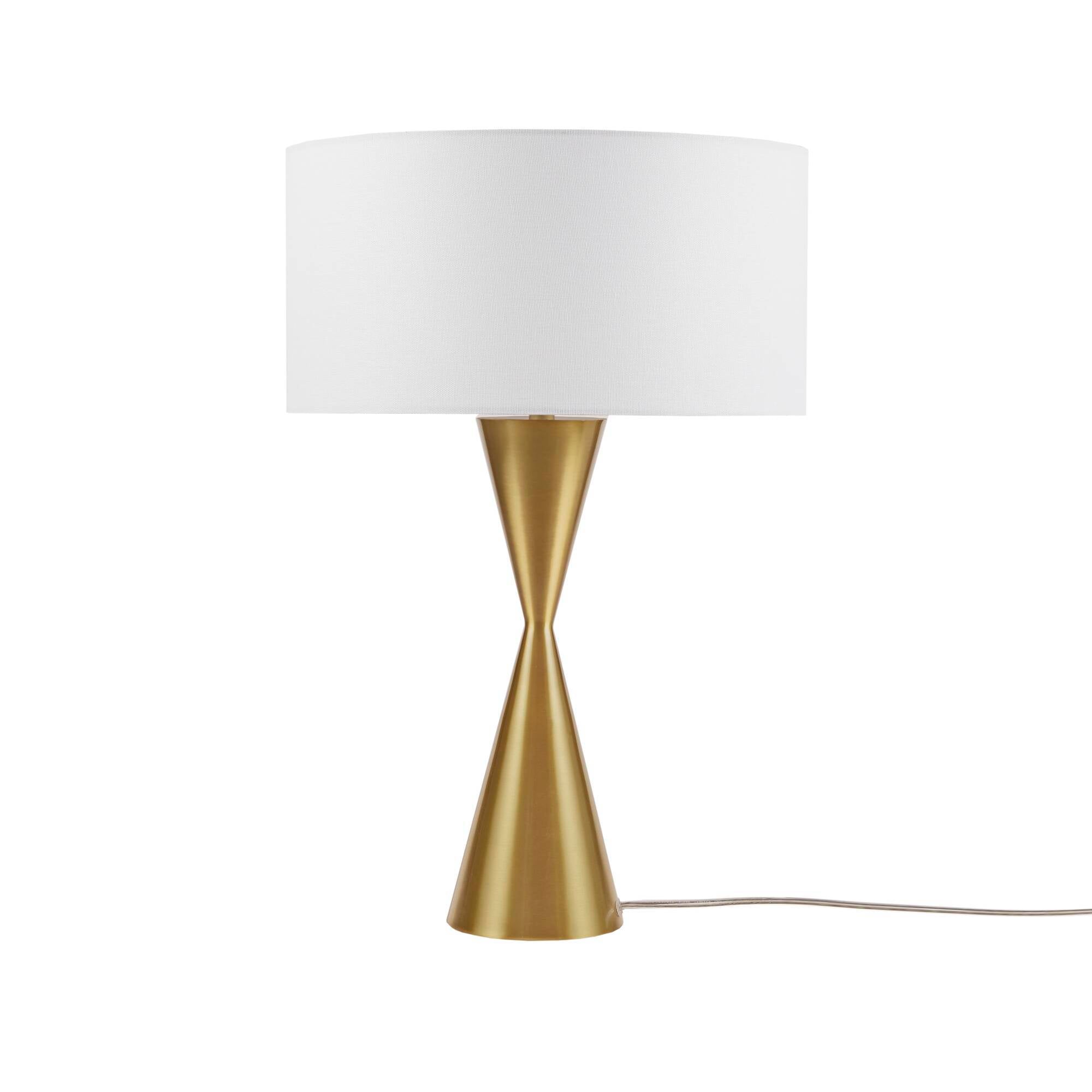 Gold Hourglass Metal Table Lamp Gold See below