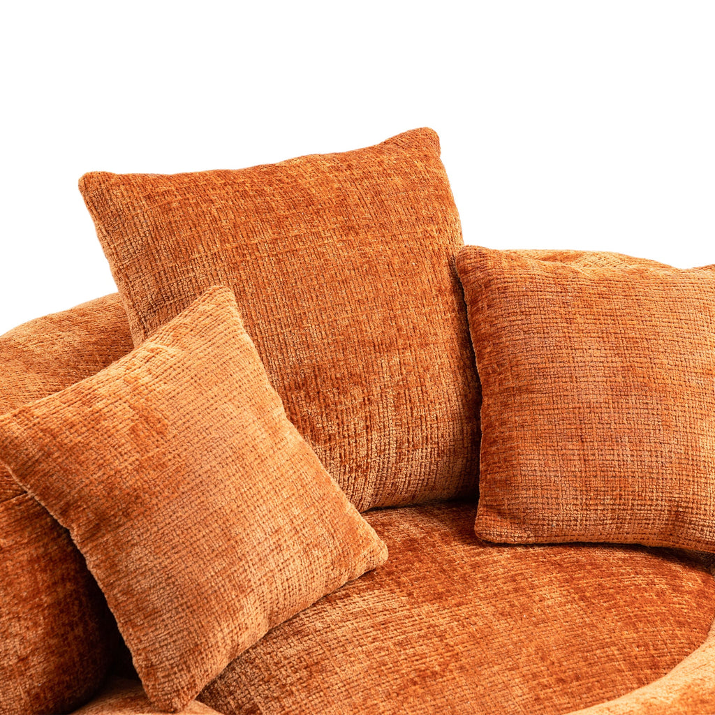 Lazy Sofa Durable Comfort Lounger High Back Bean Bag Chair for Adults and Kids, Indoor & Outdoor, Orange Chenille