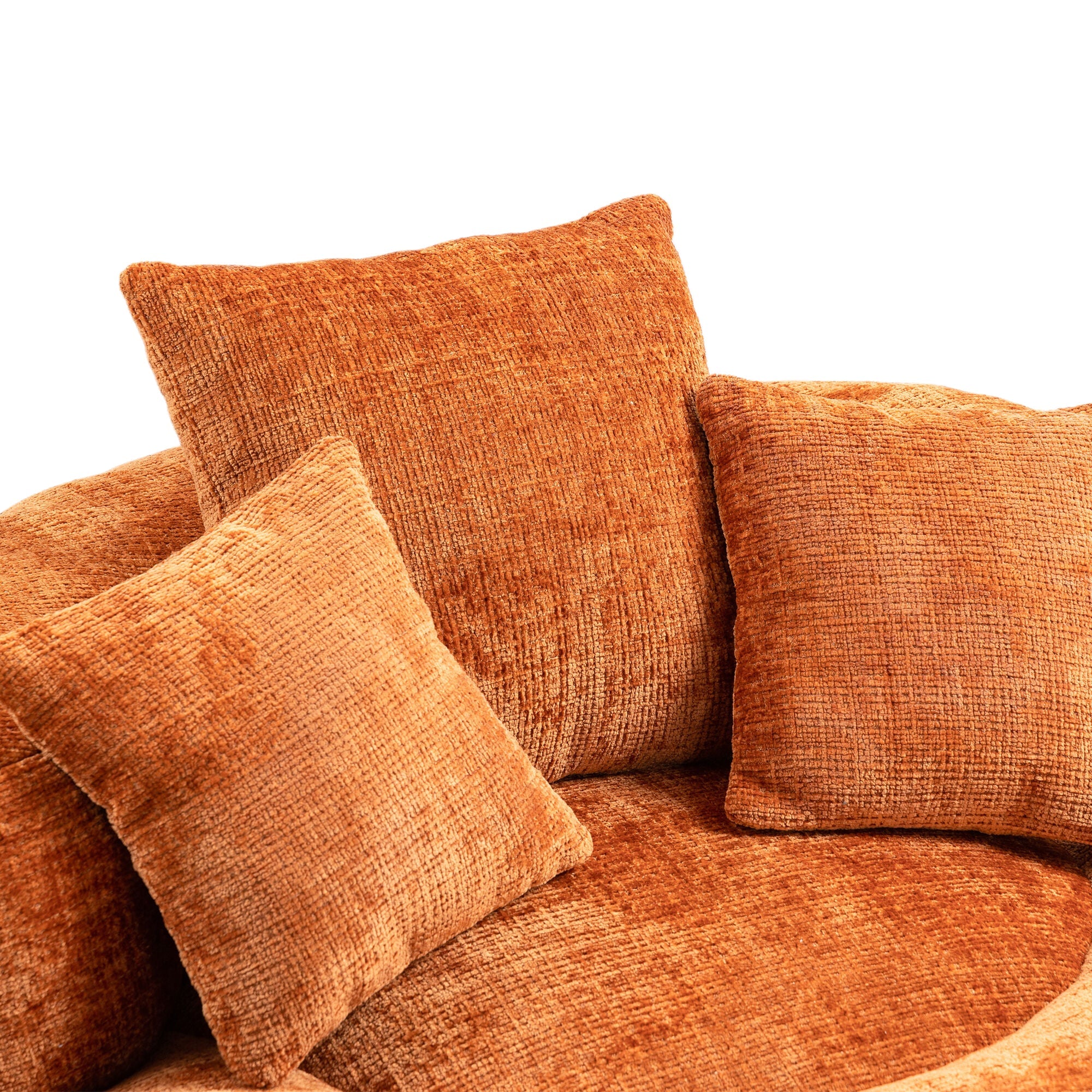 Lazy Sofa Durable Comfort Lounger High Back Bean Bag Chair for Adults and Kids, Indoor & Outdoor, Orange Chenille