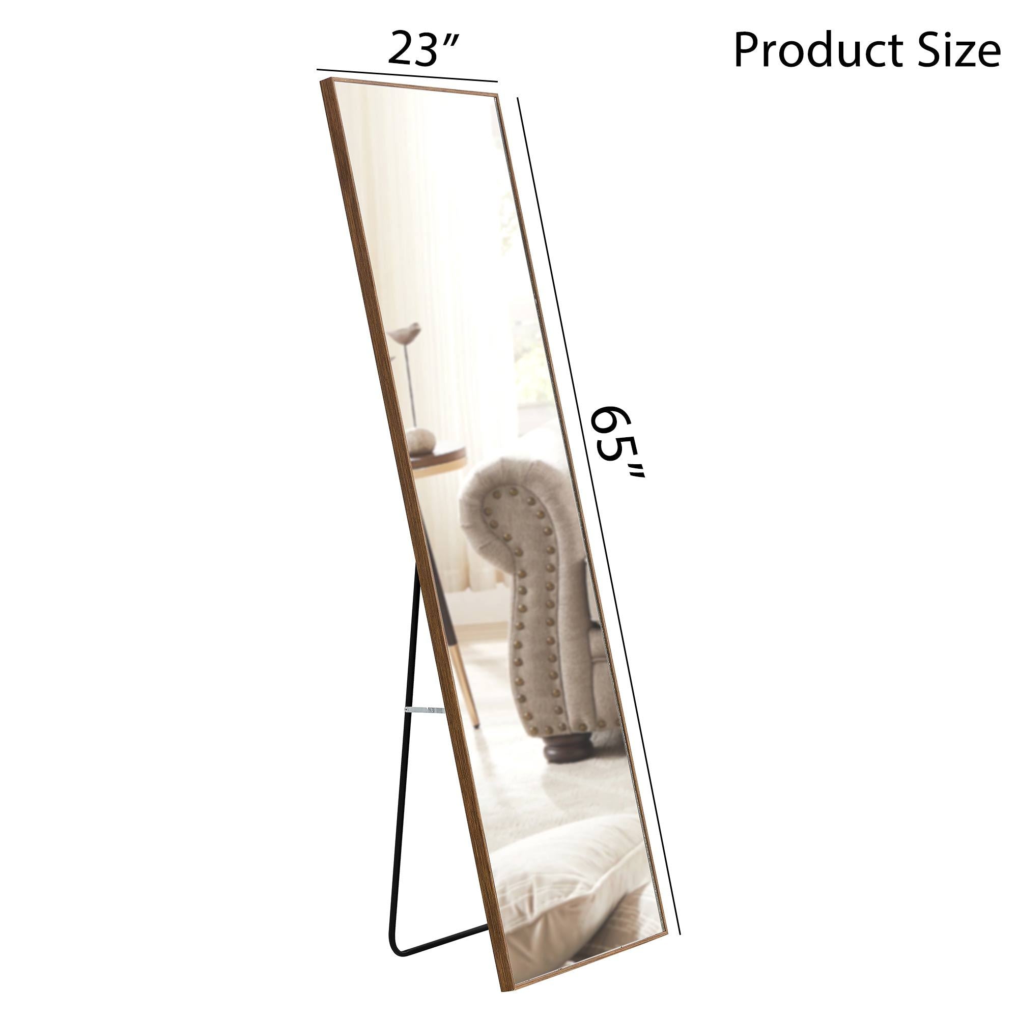 Clean and beautiful solid wood frame full-length mirror, dressing mirror, bedroom porch, decorative mirror, clothing store, floor standing large mirror, wall mounted. 65 "* 23"