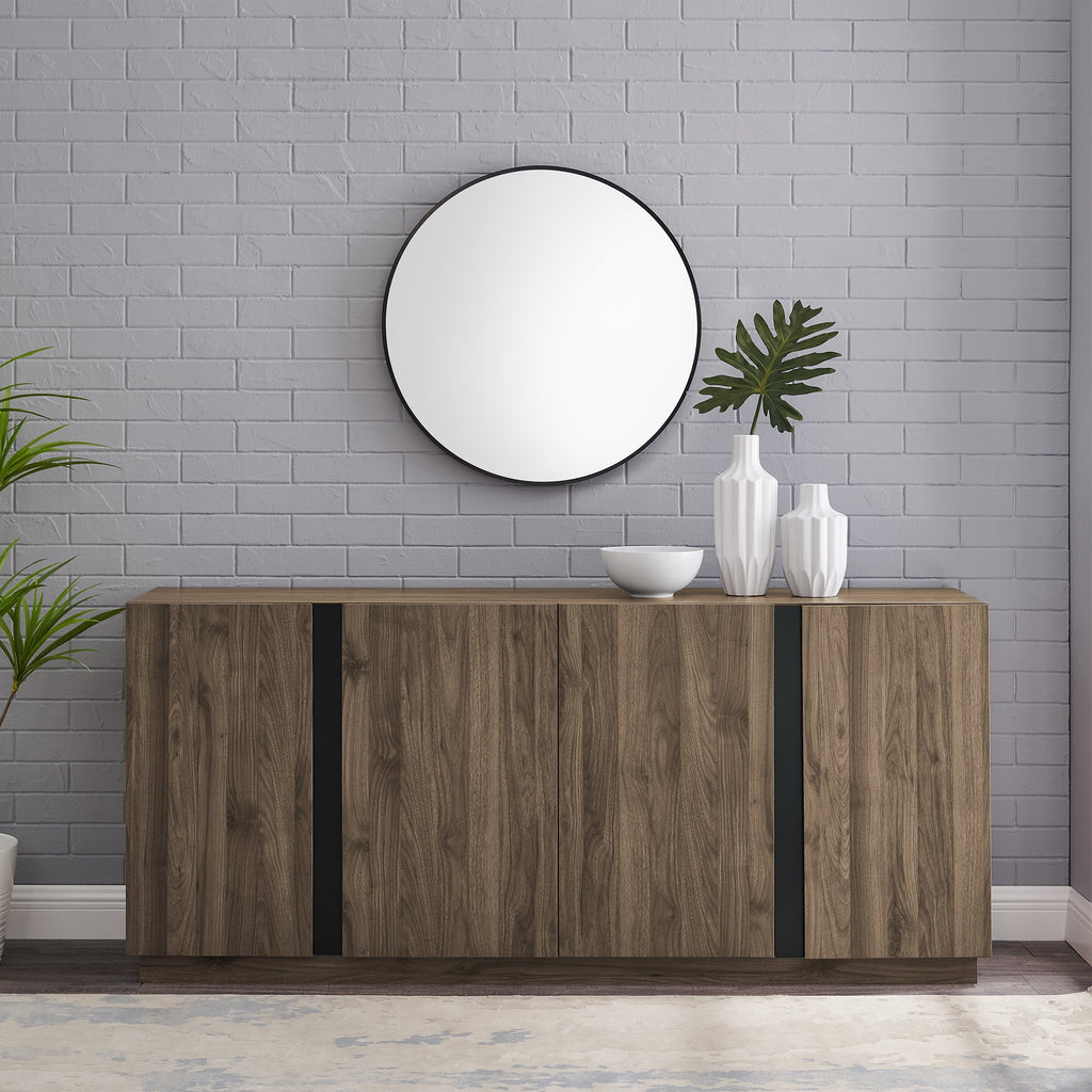 Mid-Century Modern 3-Drawer Low TV Stand for TVs up to 80' - Slate Grey
