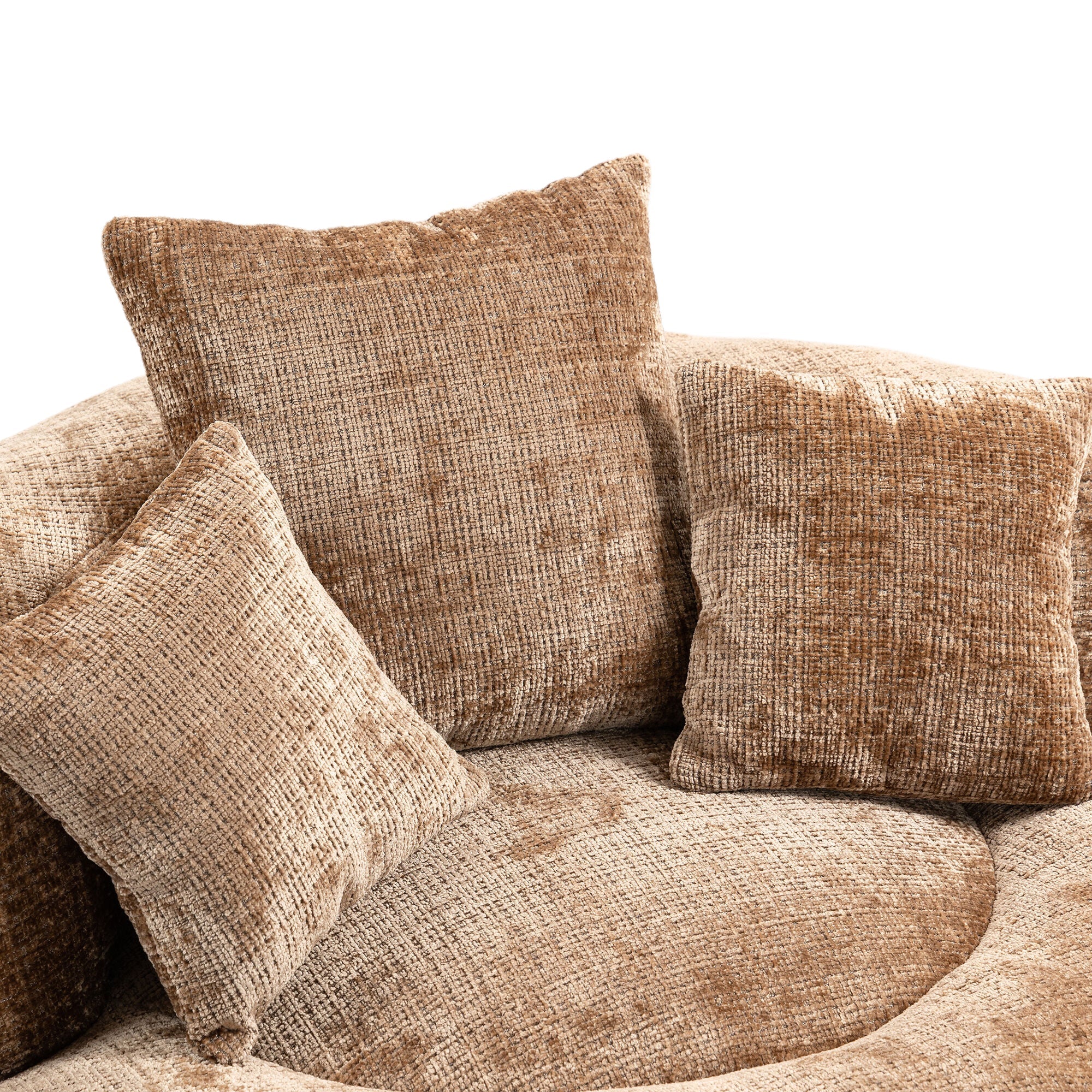 Lazy Sofa Durable Comfort Lounger High Back Bean Bag Chair with Three Pillows, Coffee Chenille, 42.52 inches