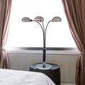1pc Modern Design Classic Luxury Sleek Multi-head Table Lamp Half Moon Radiant Crystal-encrusted Sleek Metallic Stems Living Room