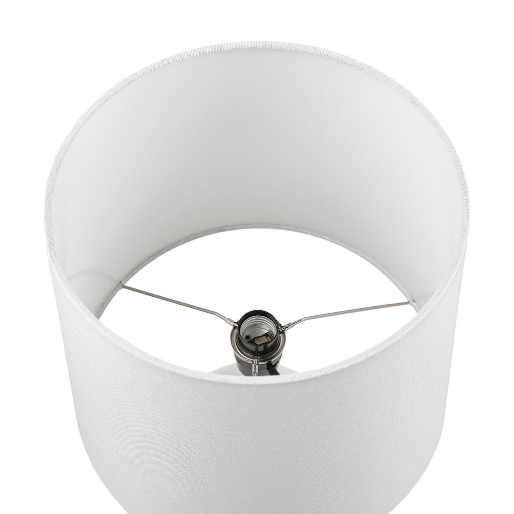 2-Tone Ceramic Table Lamp Set of 2 White/Silver See below