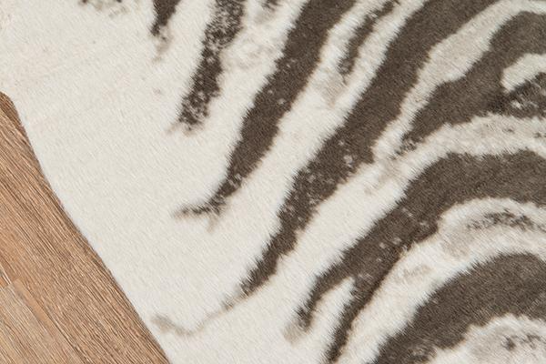 Zebra Hide‑Style Faux Fur Accent Rug