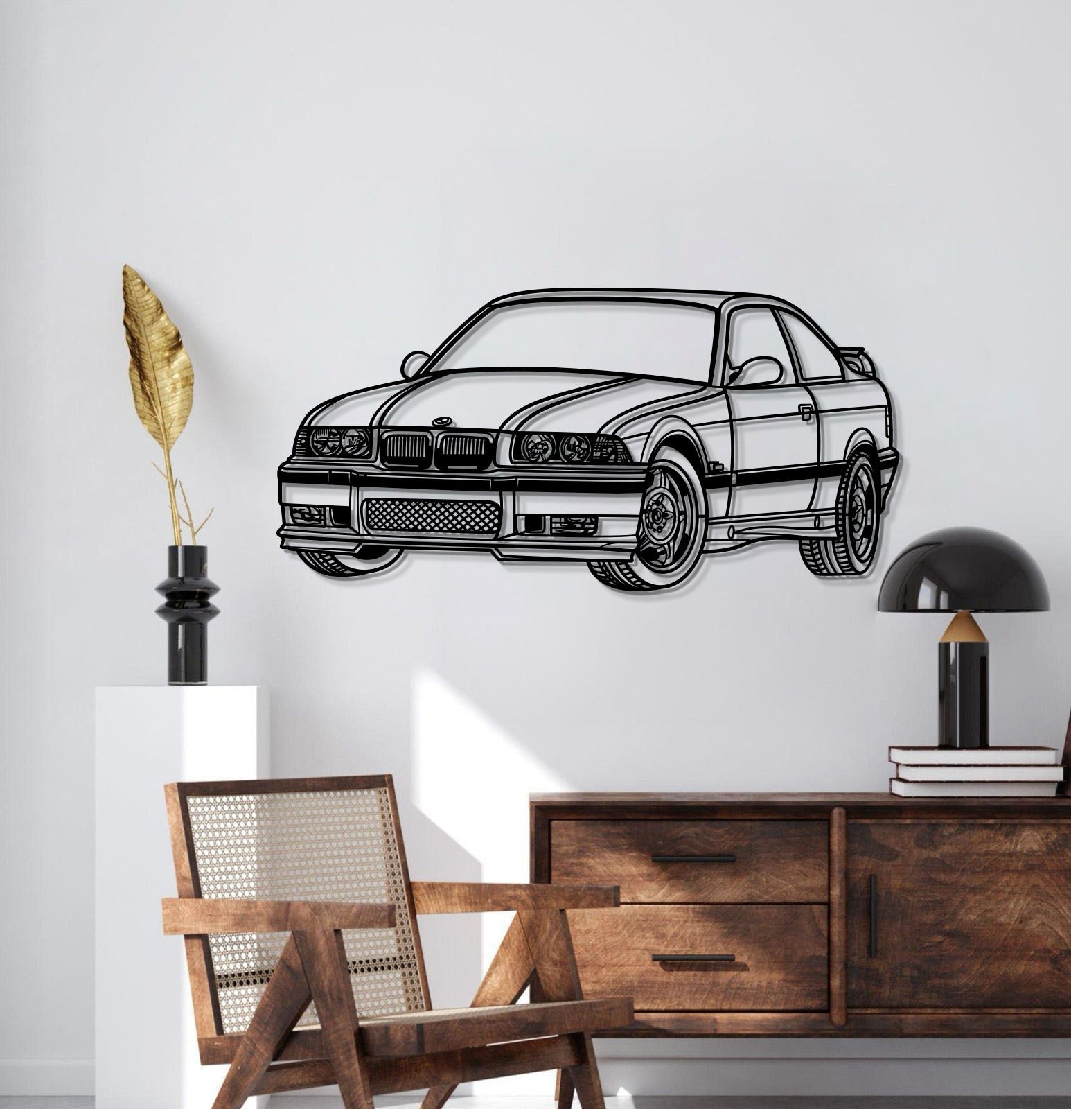 E36 Perspective Metal Car Wall Art  - MT0431
