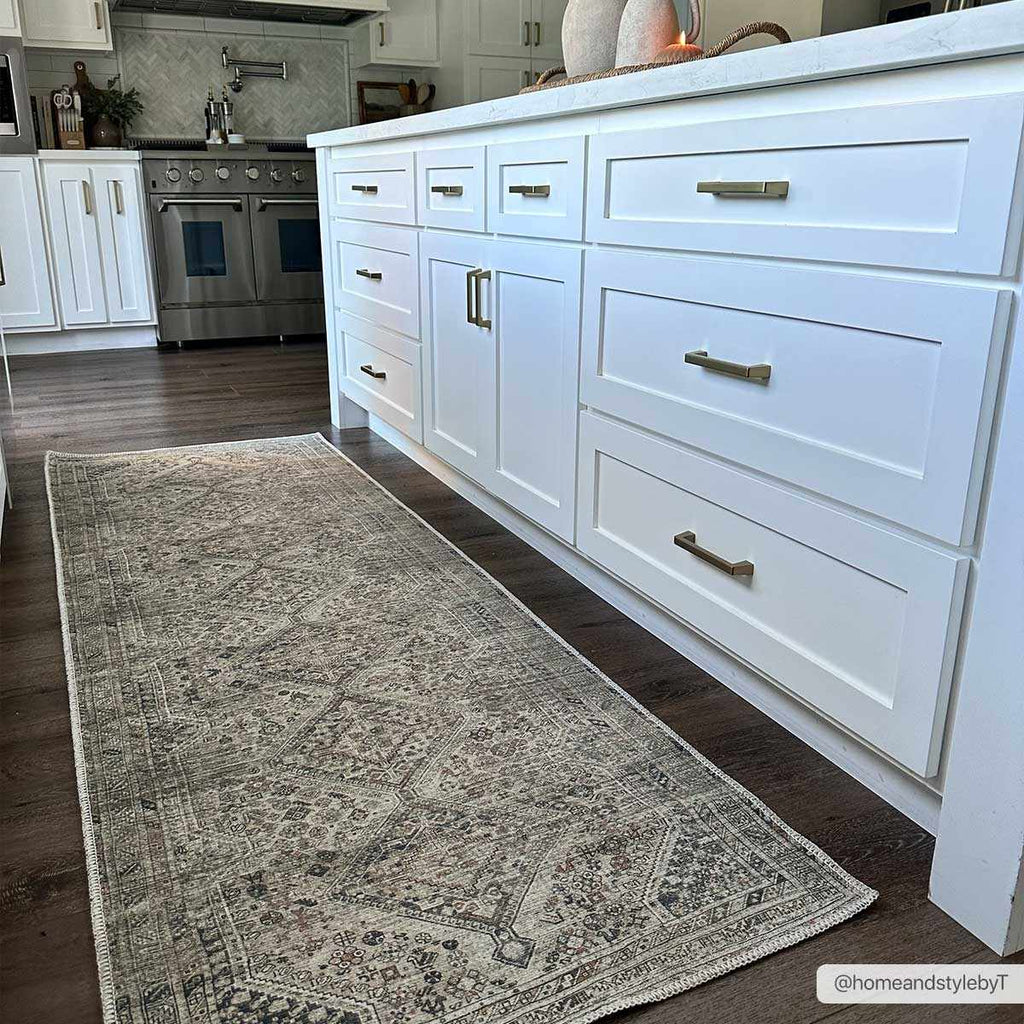 Barny Beige Flat Pile Washable Rug