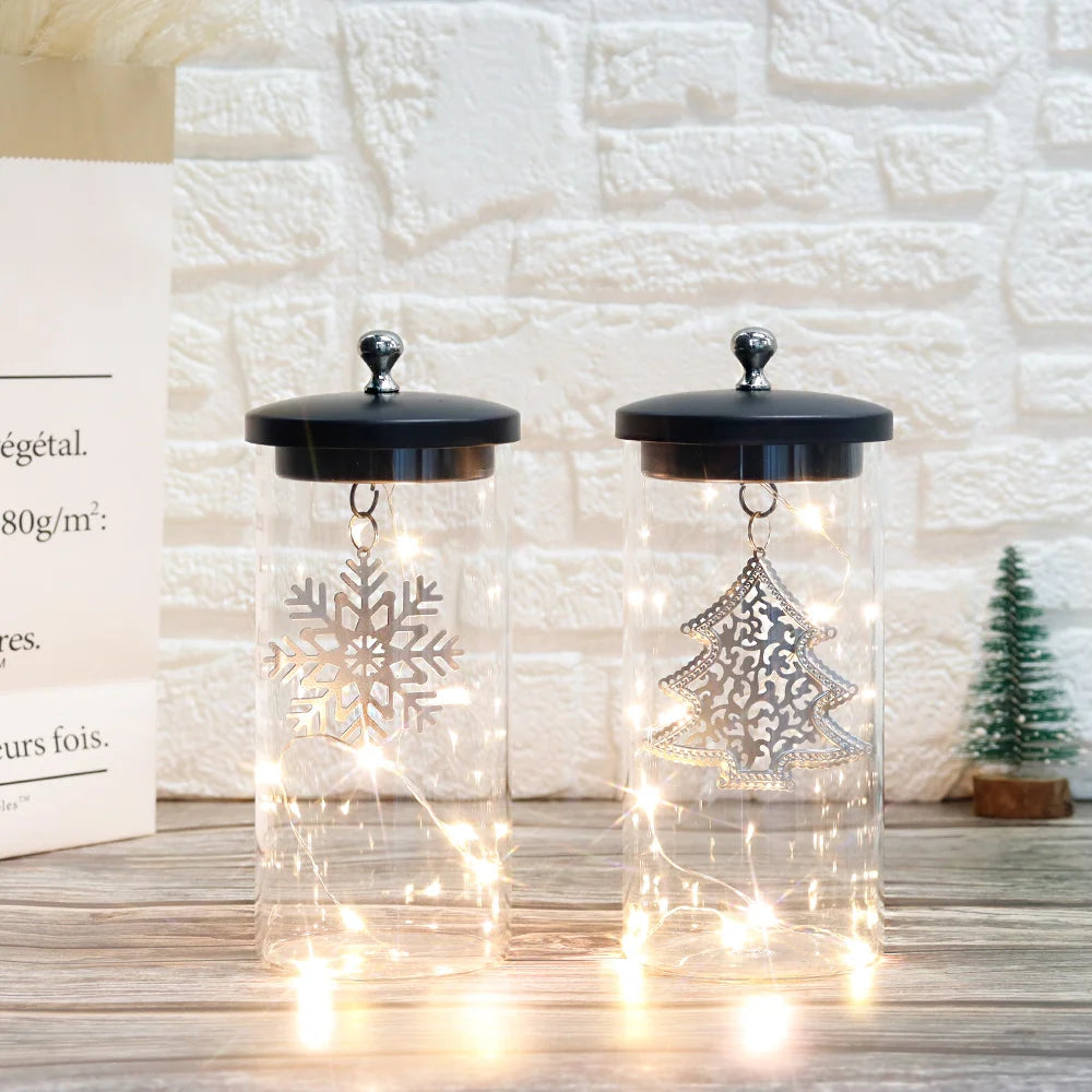 Set of 2-7"H Battery Powered Lights(Sliver Leaf Pendant )