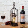 13.5”H Cordless Metal Wine Cork Holder Lamp