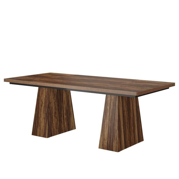 Modern Home Office Computer Desk Workstation in Dark Brown Wood Finish