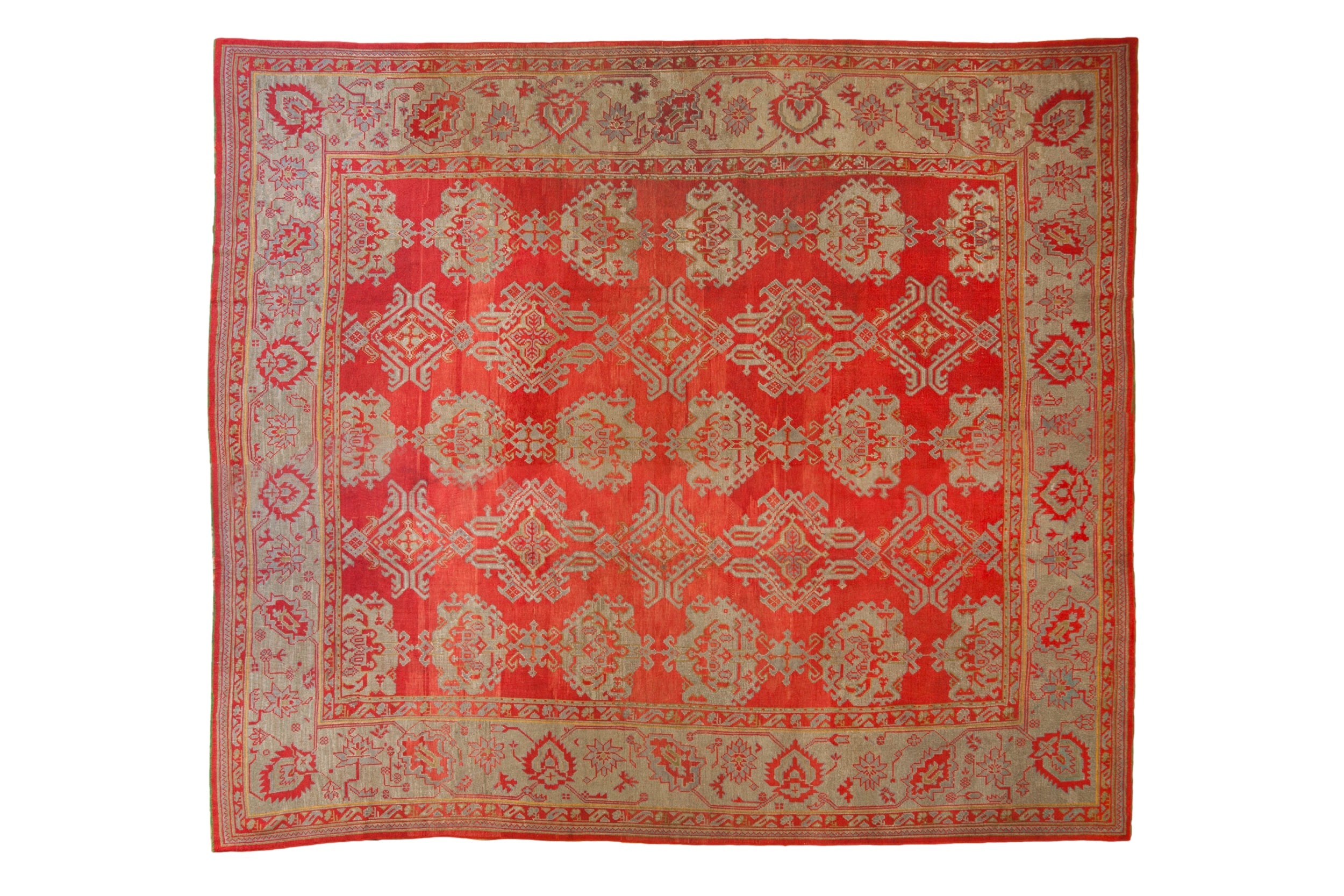 13.5x15 Antique Oushak Square Carpet