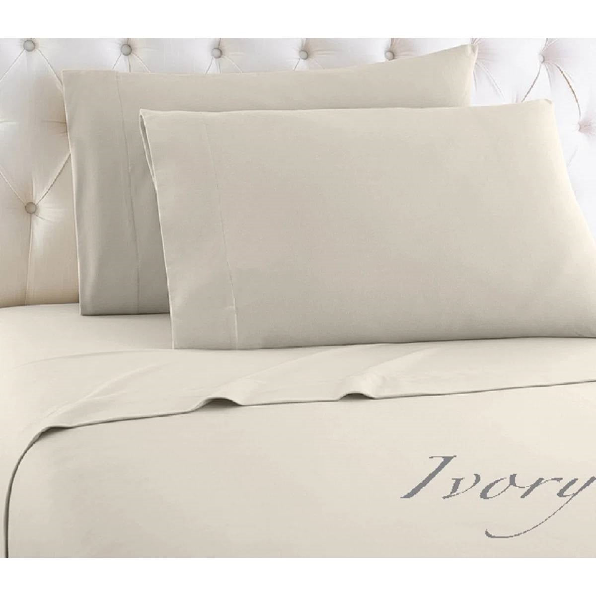 Full Ivory 100-Percent Egyptian Cotton 1000 Thread Count 4-Piece Sheet Set