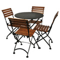 Five Piece Dining Set with 28" Round Powder Coated Steel Top with Four 5504 Side Chairs