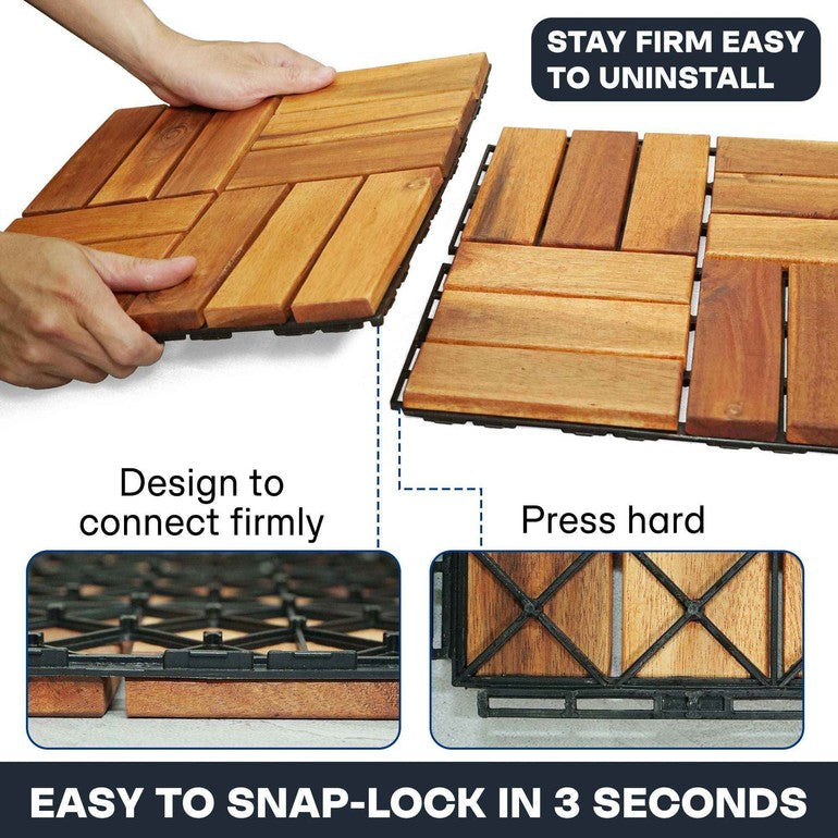 Tranquillo Solid Wood Premium Deck Tiles for Stylish Outdoor Spaces
