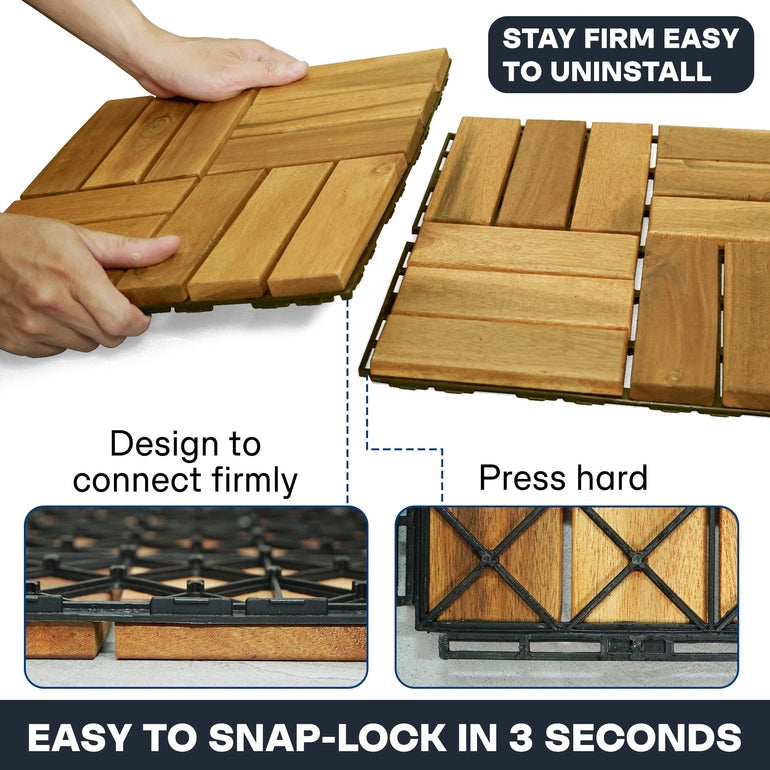 Tranquillo Solid Wood Premium Deck Tiles for Stylish Outdoor Spaces