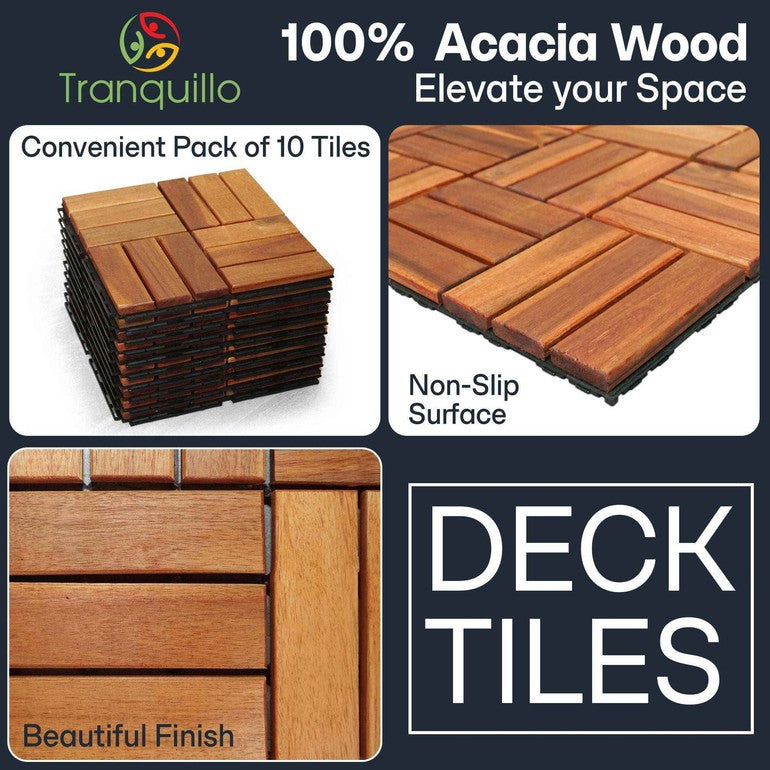Tranquillo Solid Wood Premium Deck Tiles for Stylish Outdoor Spaces