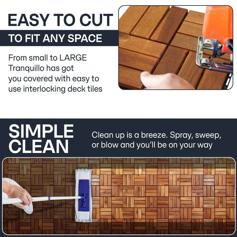 Tranquillo Solid Wood Premium Deck Tiles for Stylish Outdoor Spaces
