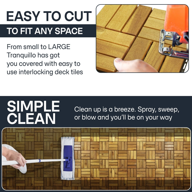 Tranquillo Solid Wood Premium Deck Tiles for Stylish Outdoor Spaces