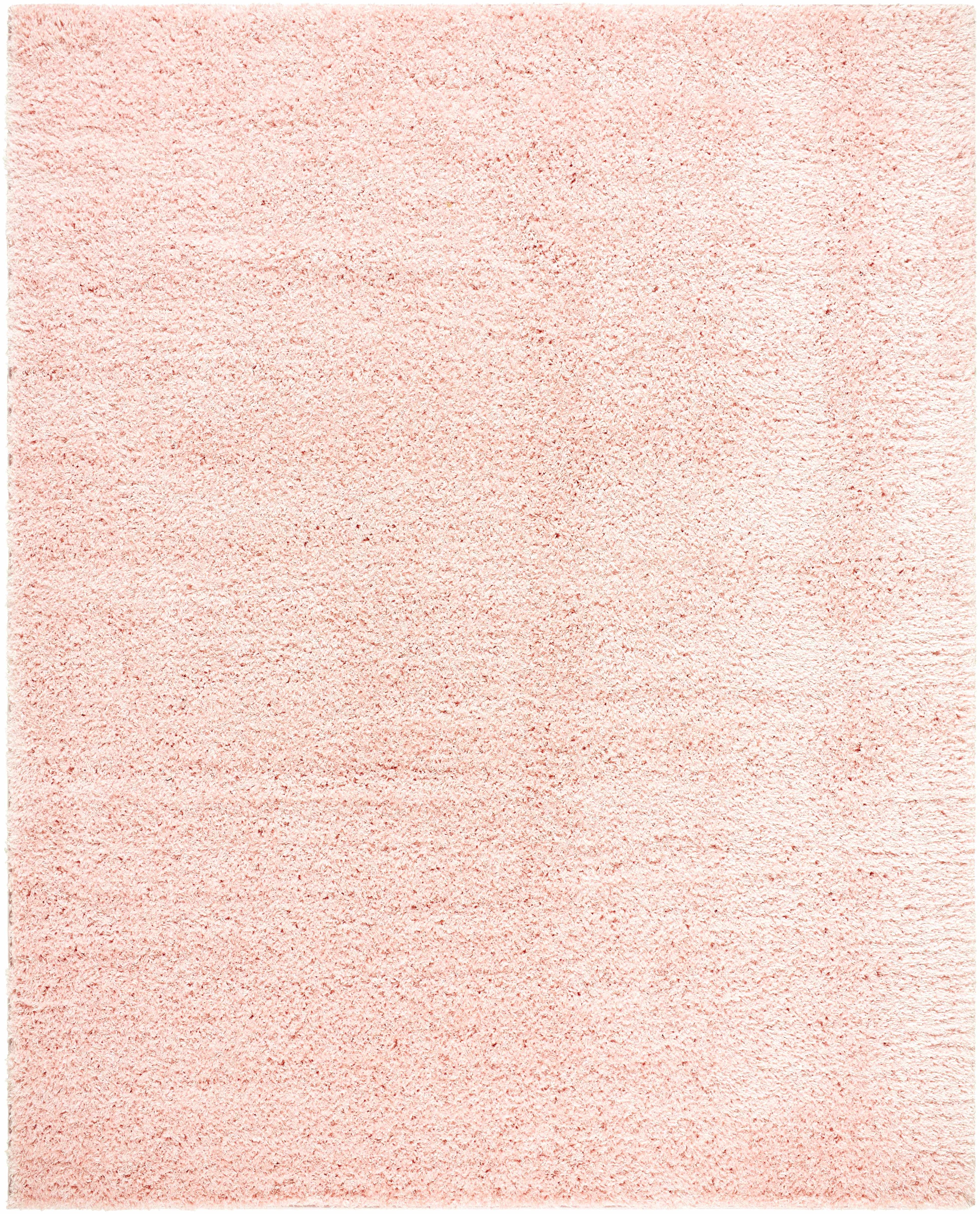 Faina Solid Pink Shag Washable Area Rug - Clearance