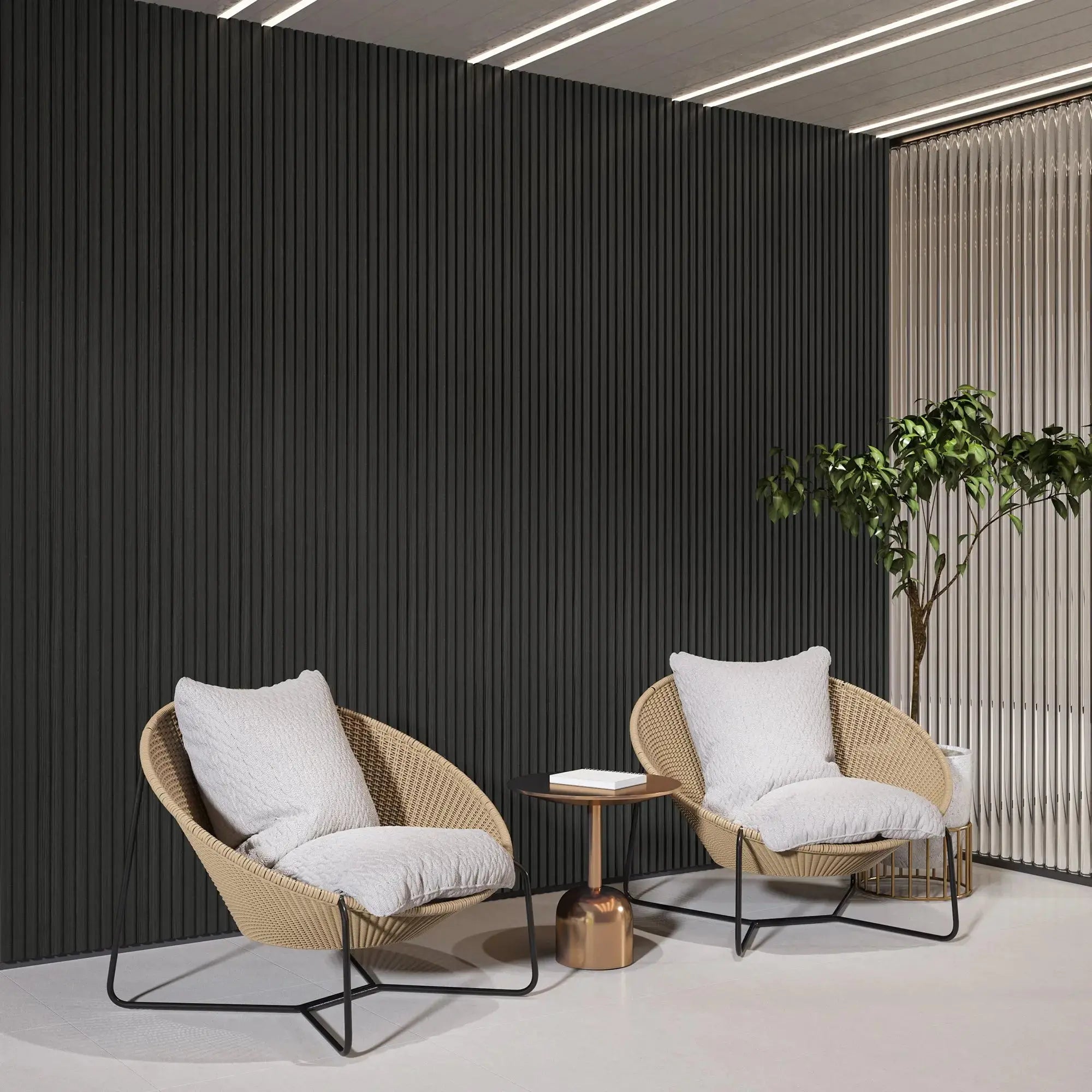 Hausvita Acoustic Solid Wood Slat Wall Panels ( 2 Panels Per Box ) -Wholesale