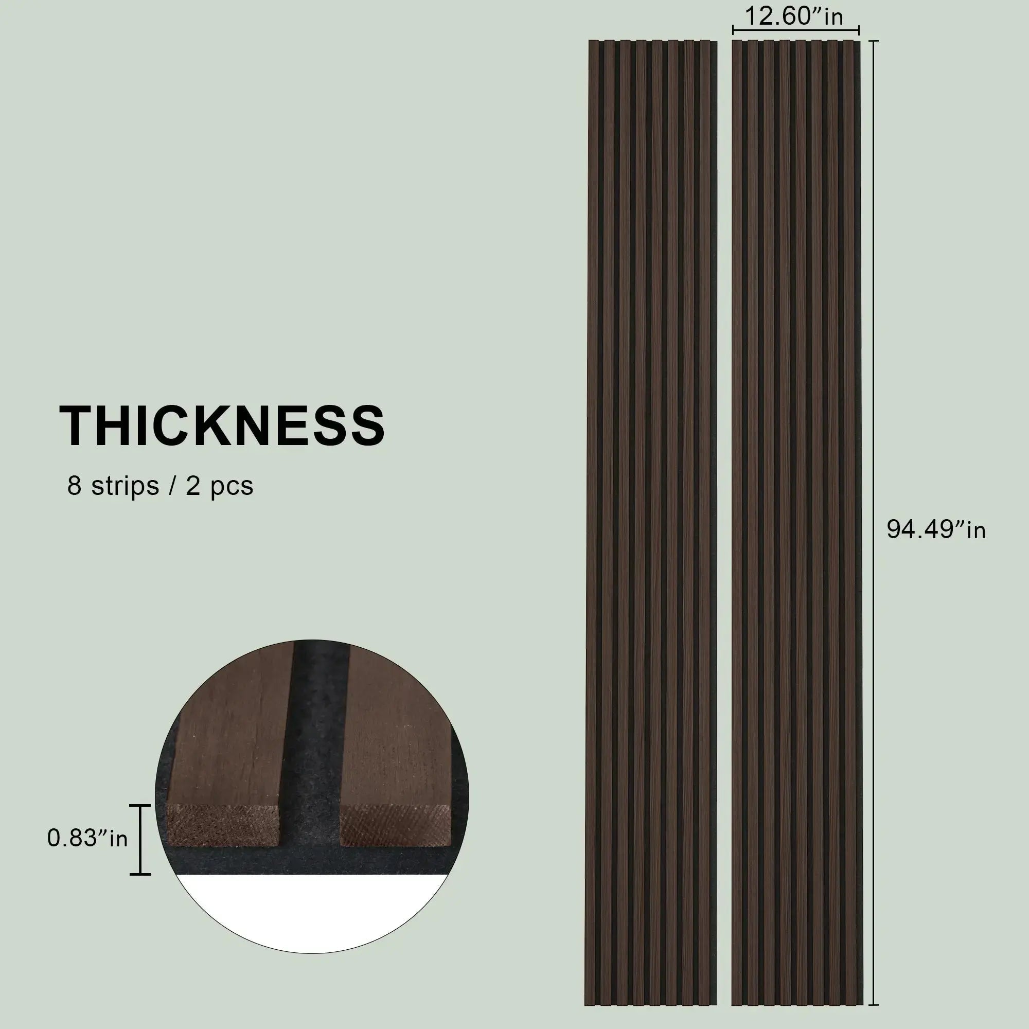 Hausvita Acoustic Solid Wood Slat Wall Panels ( 2 Panels Per Box )
