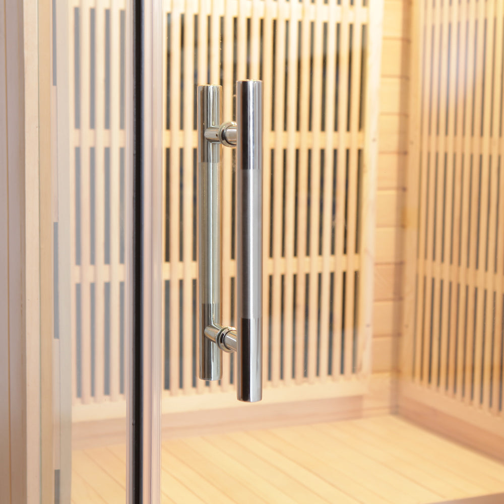 SAUNA EVOLUTION®  Indoor Carbon Heaters Glass Door Sauna Room Far Infrared 09