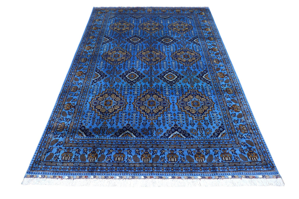 Hand-Knotted Afghani Zerkhaki Wool Rug – 6’7″  x  9’3″