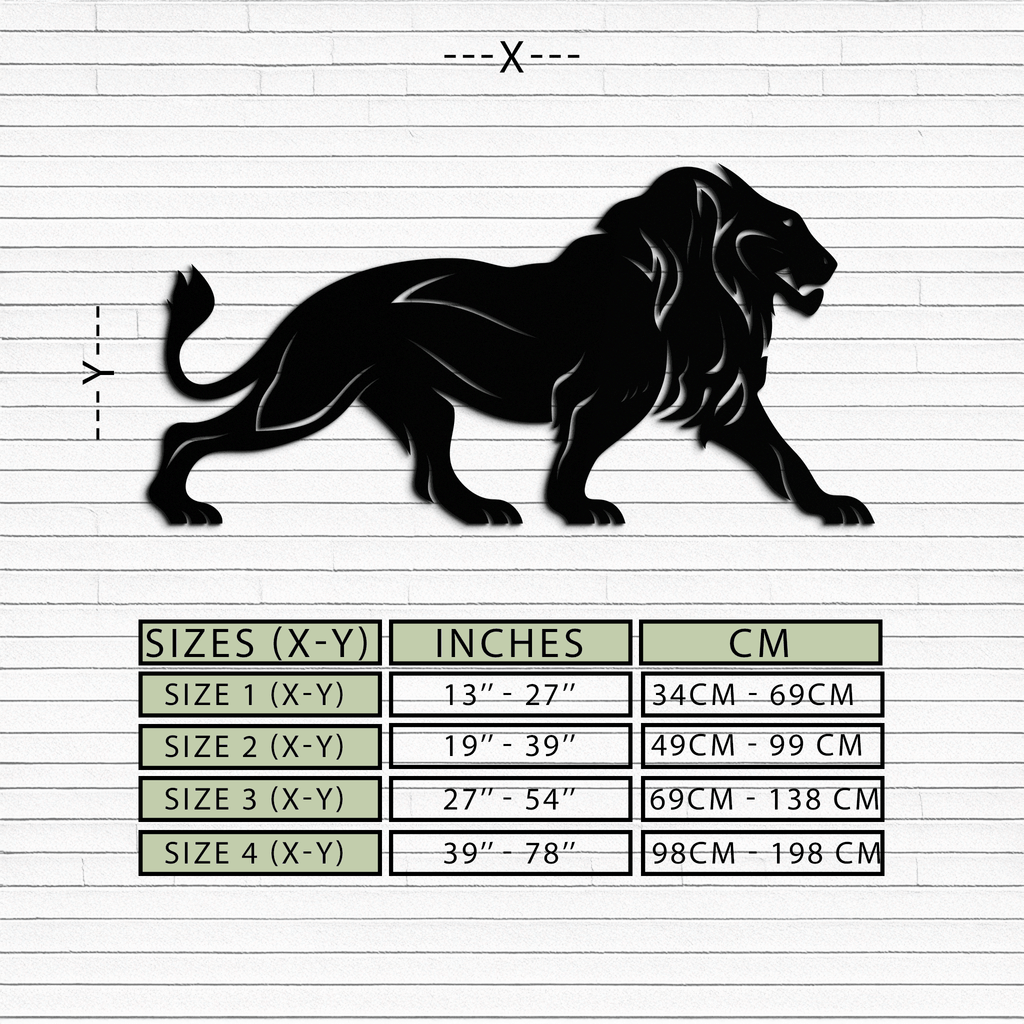 Majestic Lion Wall Art - Steel Wall Decor for Home and Office -KAF002