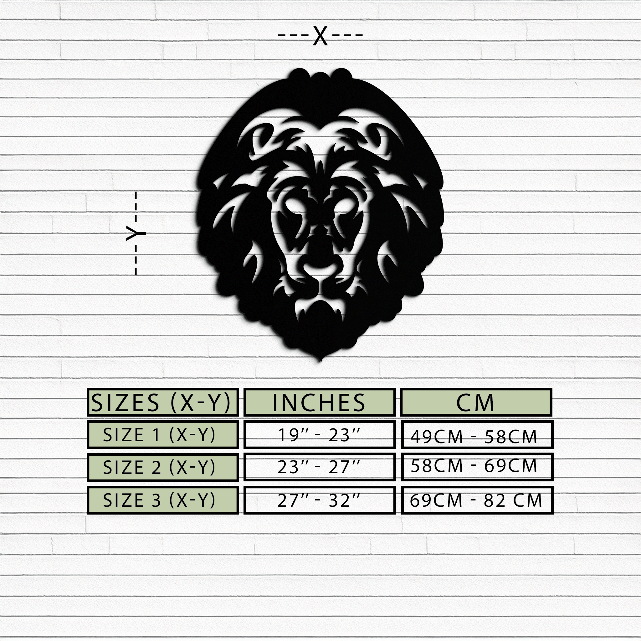 Lion Head Metal Wall Art - Steel Wall Decor for Home and Office - KAF003