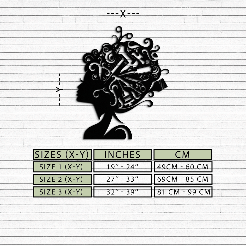 Hair Stylist Metal Wall Art - Steel Wall Decor for Salons and Studios - KAF004