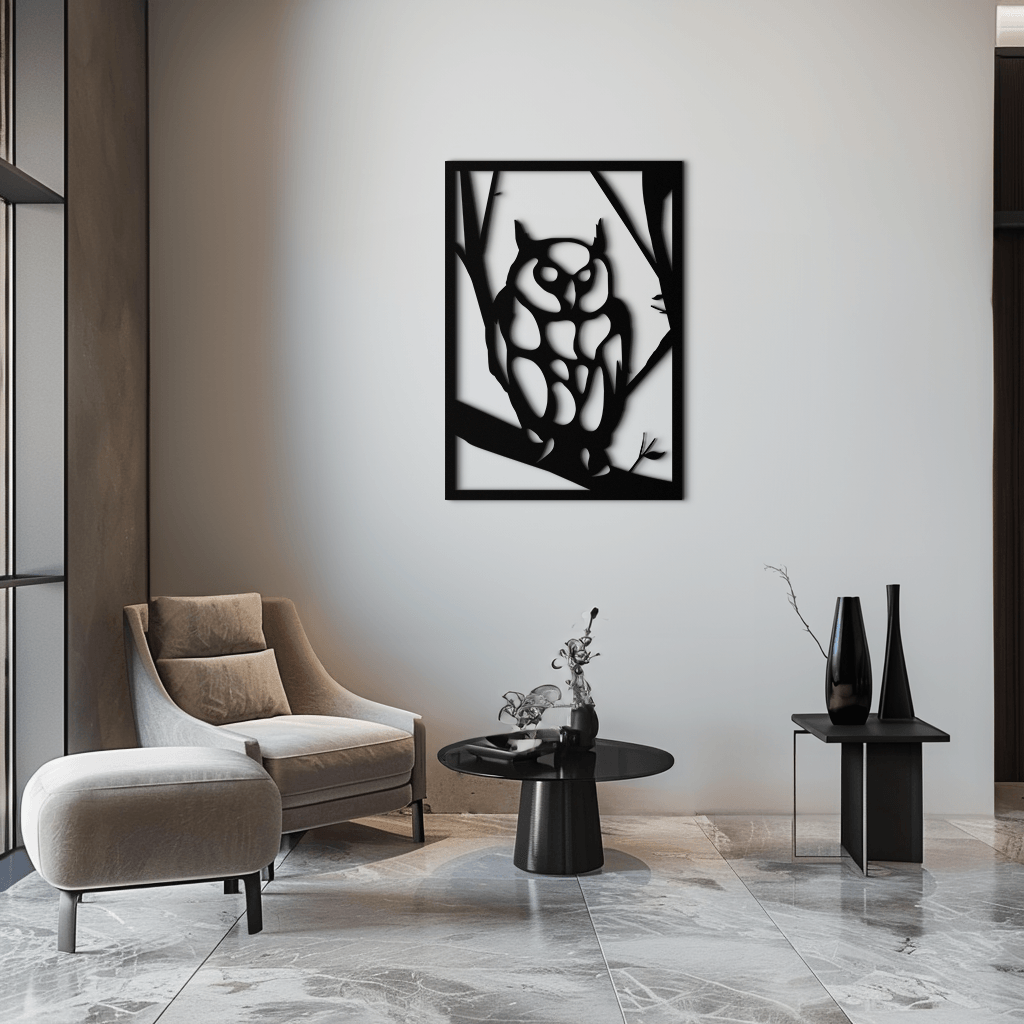 Owl Metal Wall Art - Steel Wall Decor for Home and Office - KAF006