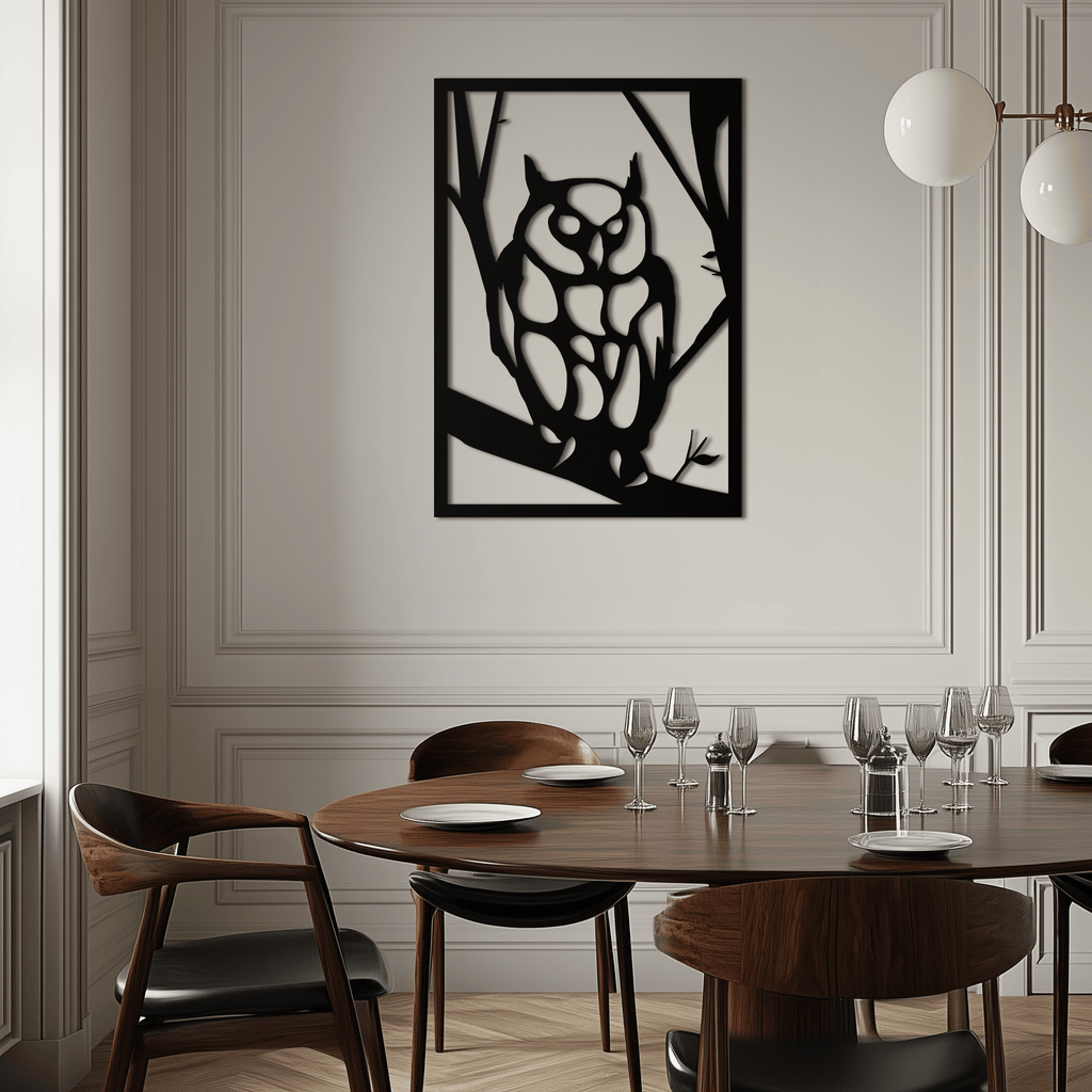 Owl Metal Wall Art - Steel Wall Decor for Home and Office - KAF006