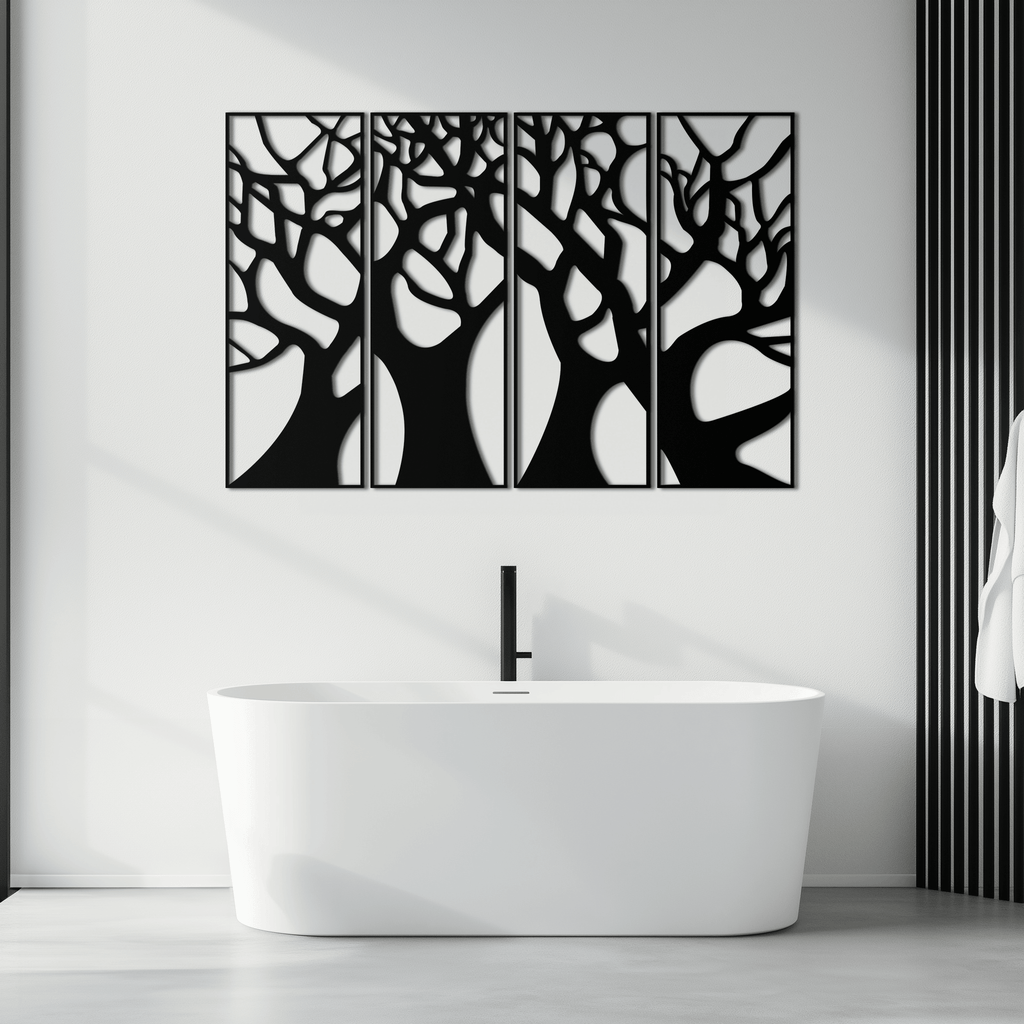 Tree Panel Metal Wall Art - Steel Wall Decor for Home and Office - KAF009