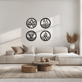 Four Elements Metal Wall Art - Steel Wall Decor for Home and Office - KAF010
