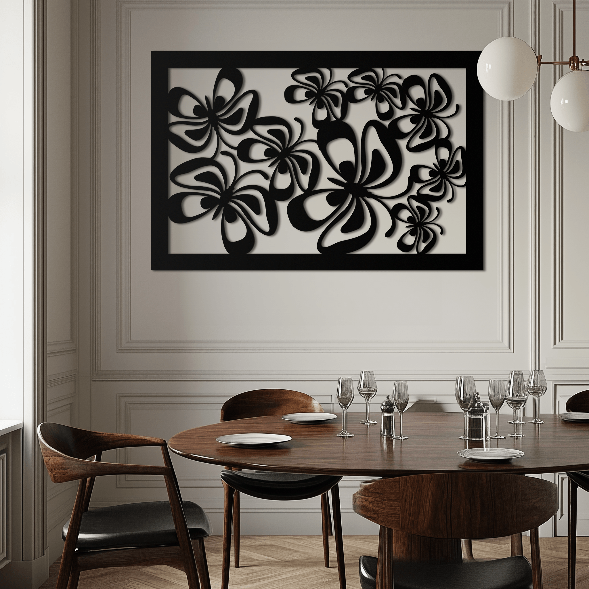 Floral Burst Metal Wall Art - Steel Wall Decor for Home and Office - KAF016
