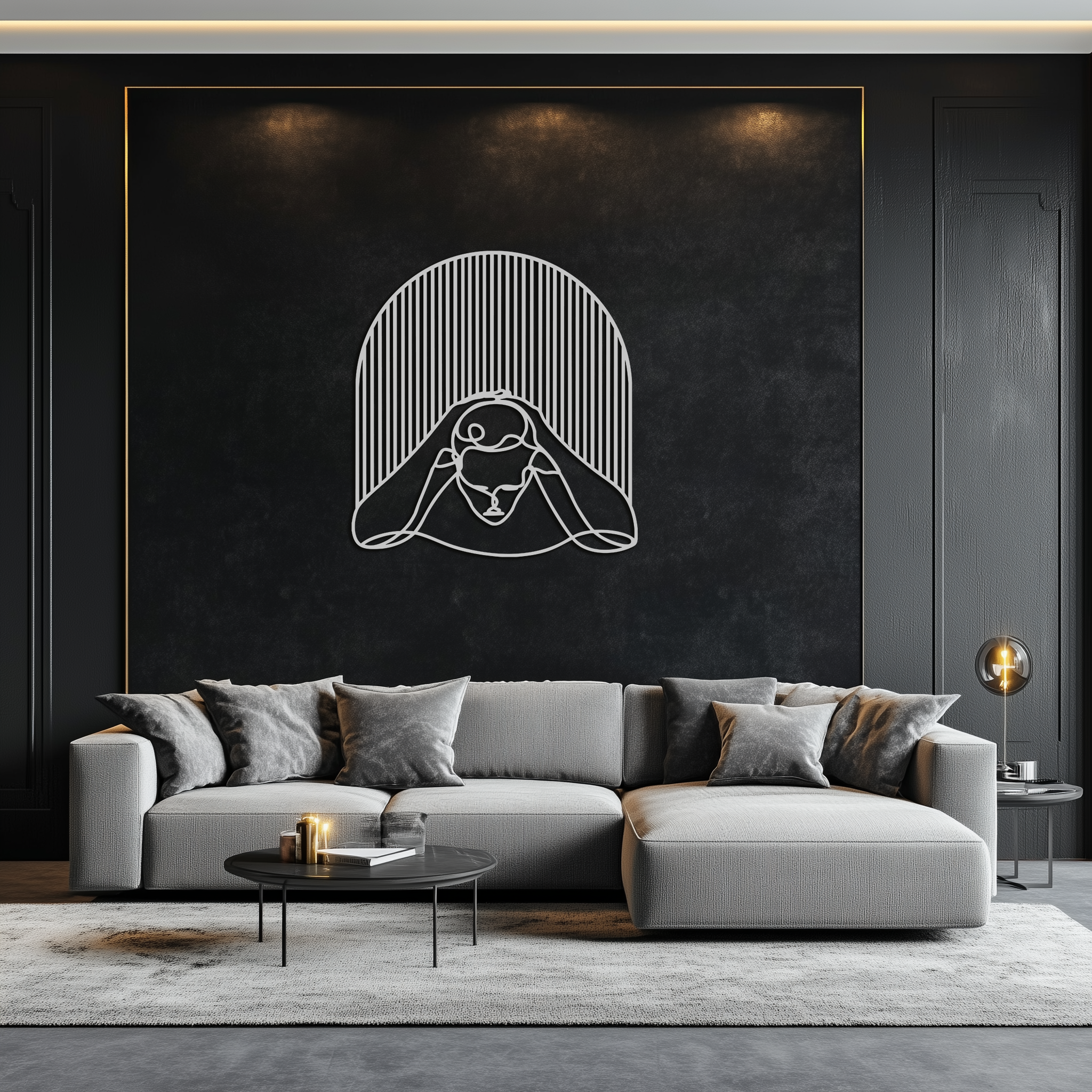Minimalist Line Art Woman Metal Wall Art - Modern Steel Wall Decor - KAF045