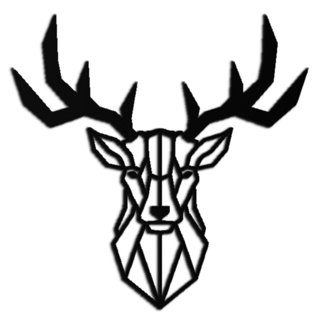 Geometric Deer Head Metal Wall Art - Modern Steel Decor - KAF048