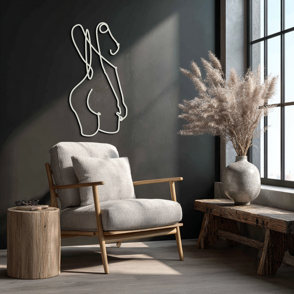 Abstract Female Line Art Metal Wall Decor - KAF082
