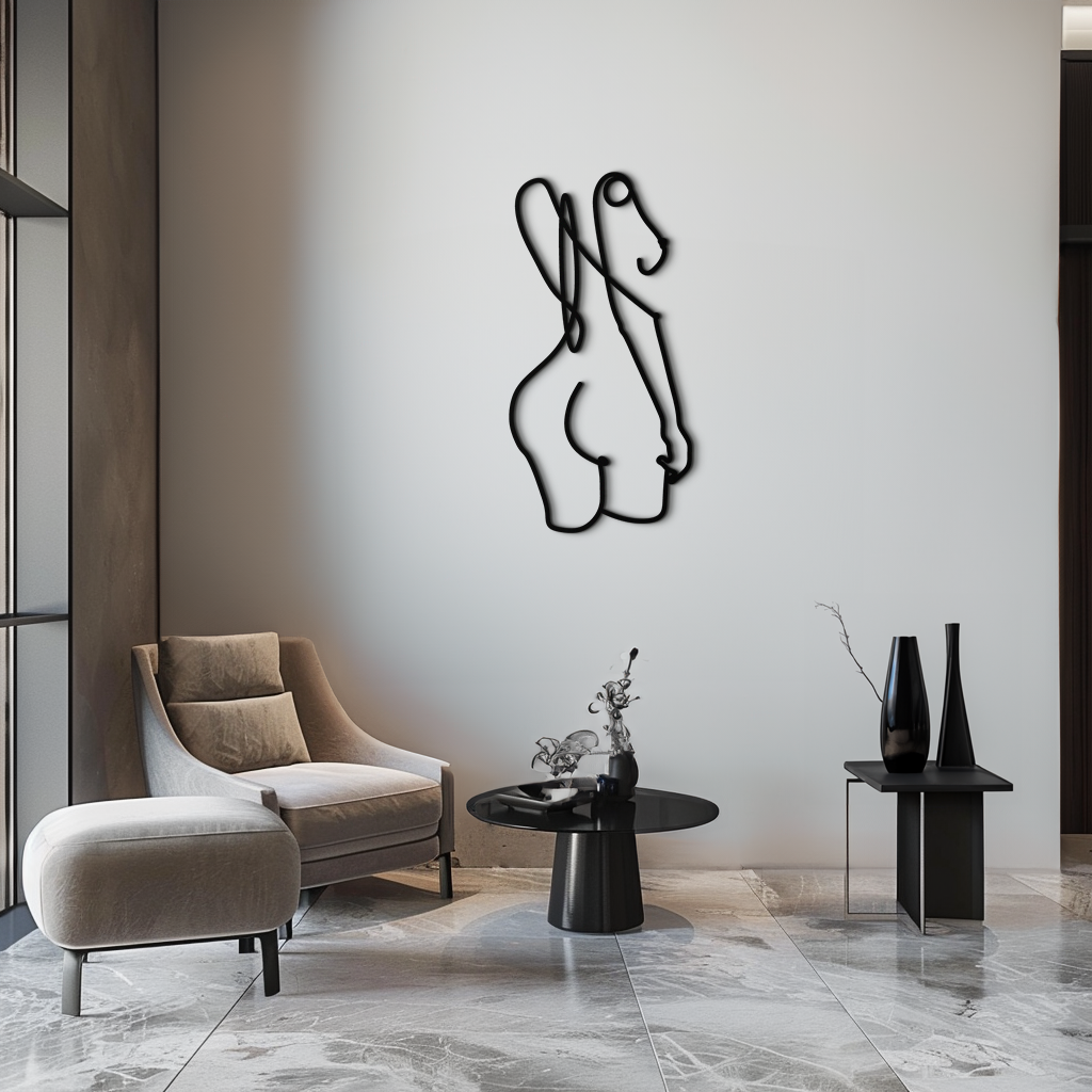 Abstract Female Line Art Metal Wall Decor - KAF082