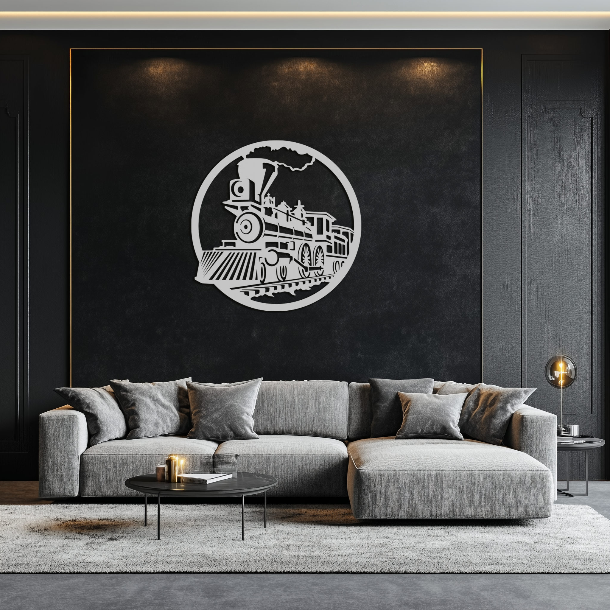 Vintage Steam Train Metal Wall Art - Rustic Locomotive Decor - KAF100